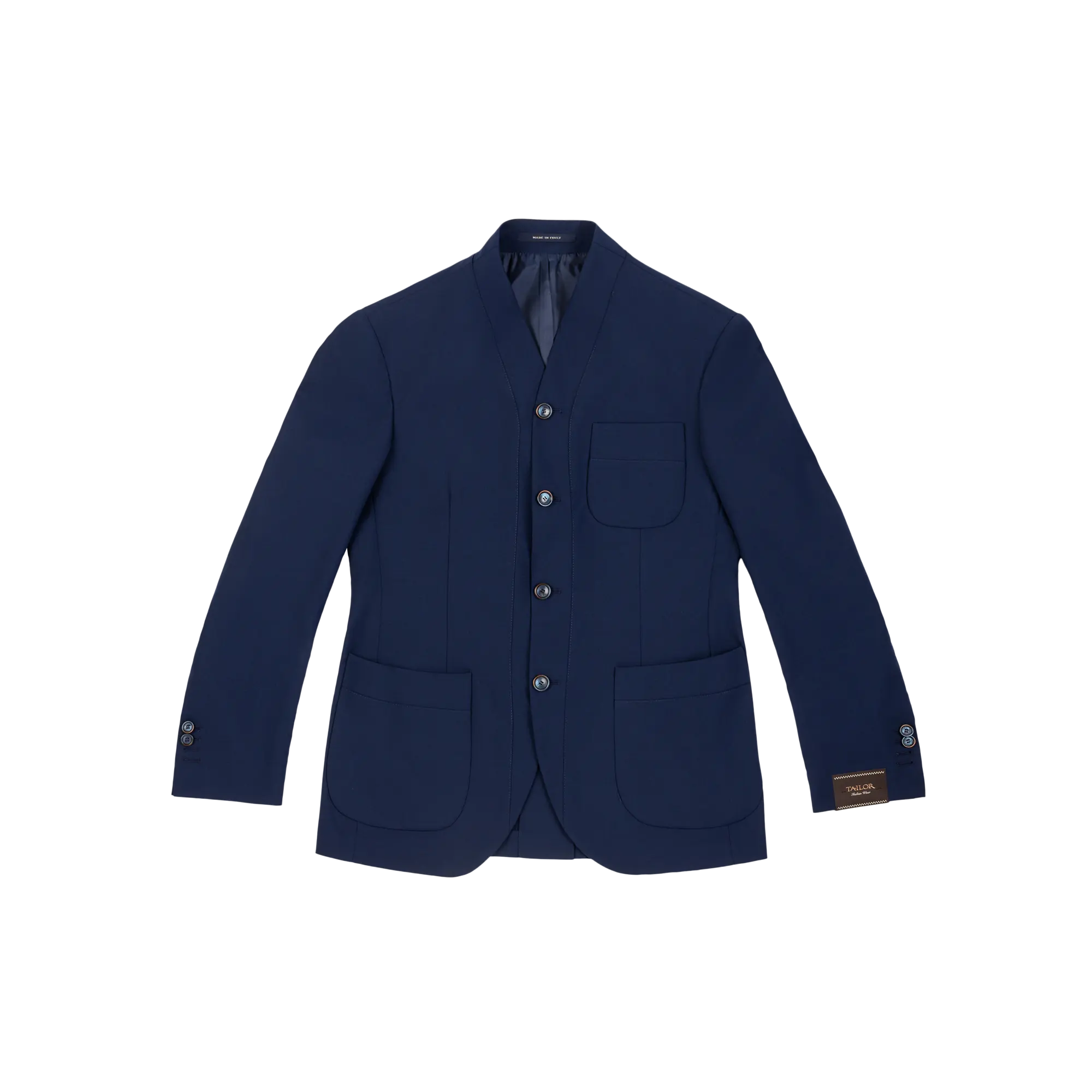 Giacca collo coreana blu uomo