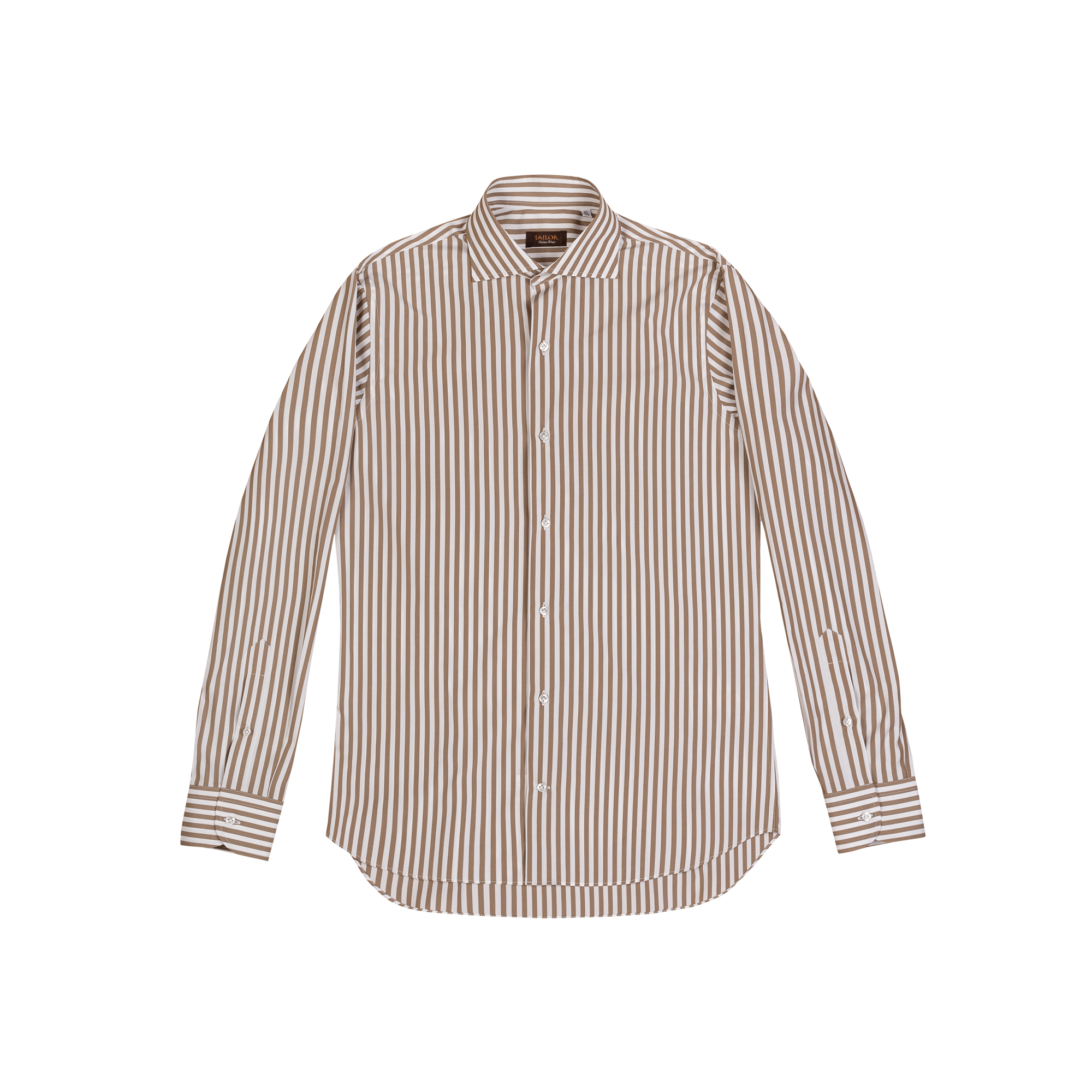 Camicia a righe larghe tortora
