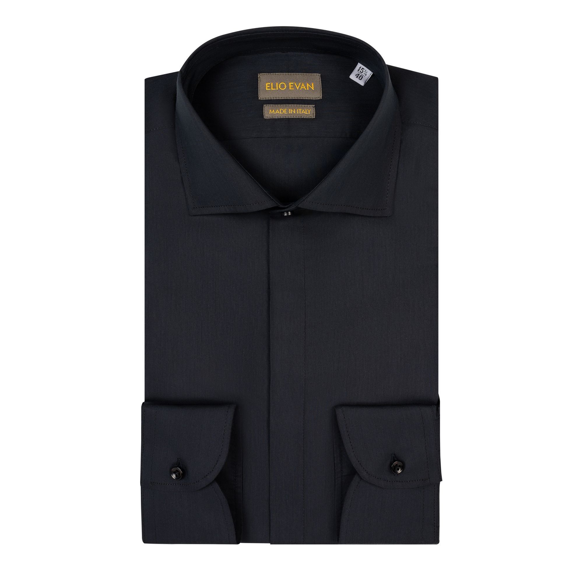 Camicia Formale Nera In Misto Seta
