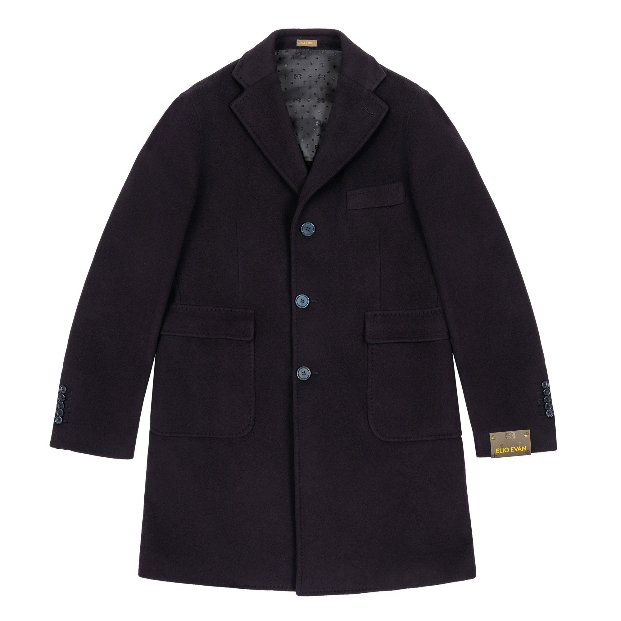 Cappotto Uomo Blu Navy in Lana-Cashmere