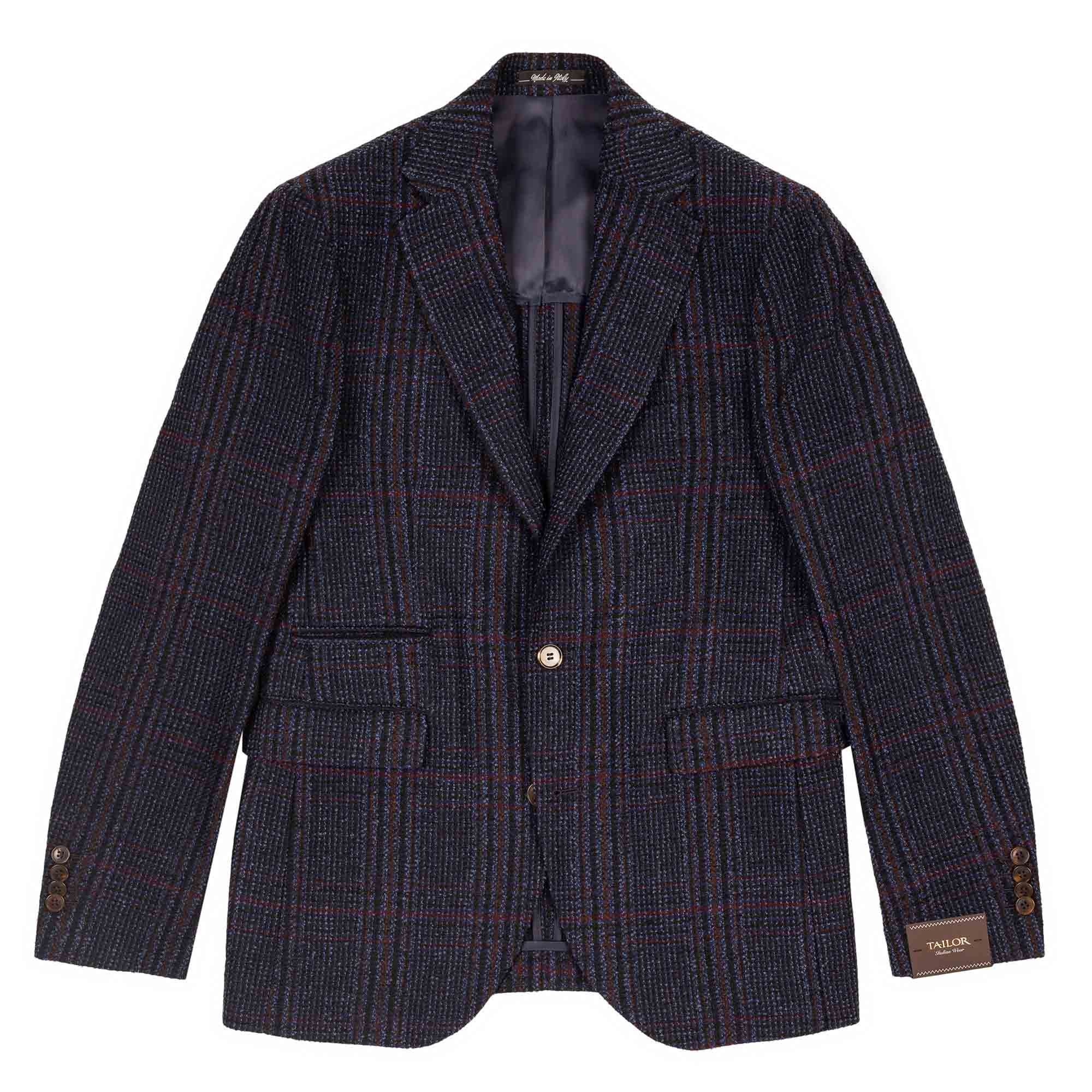Giacca Tweed A Quadri Blu