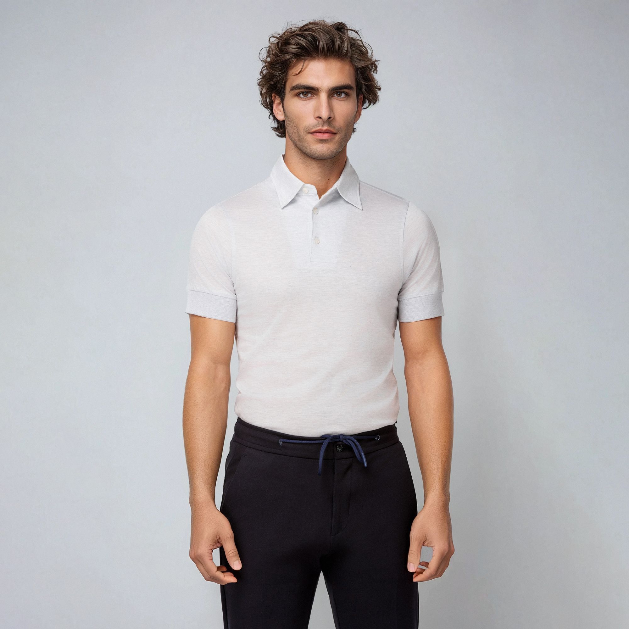Polo Setosa Uomo Grigio