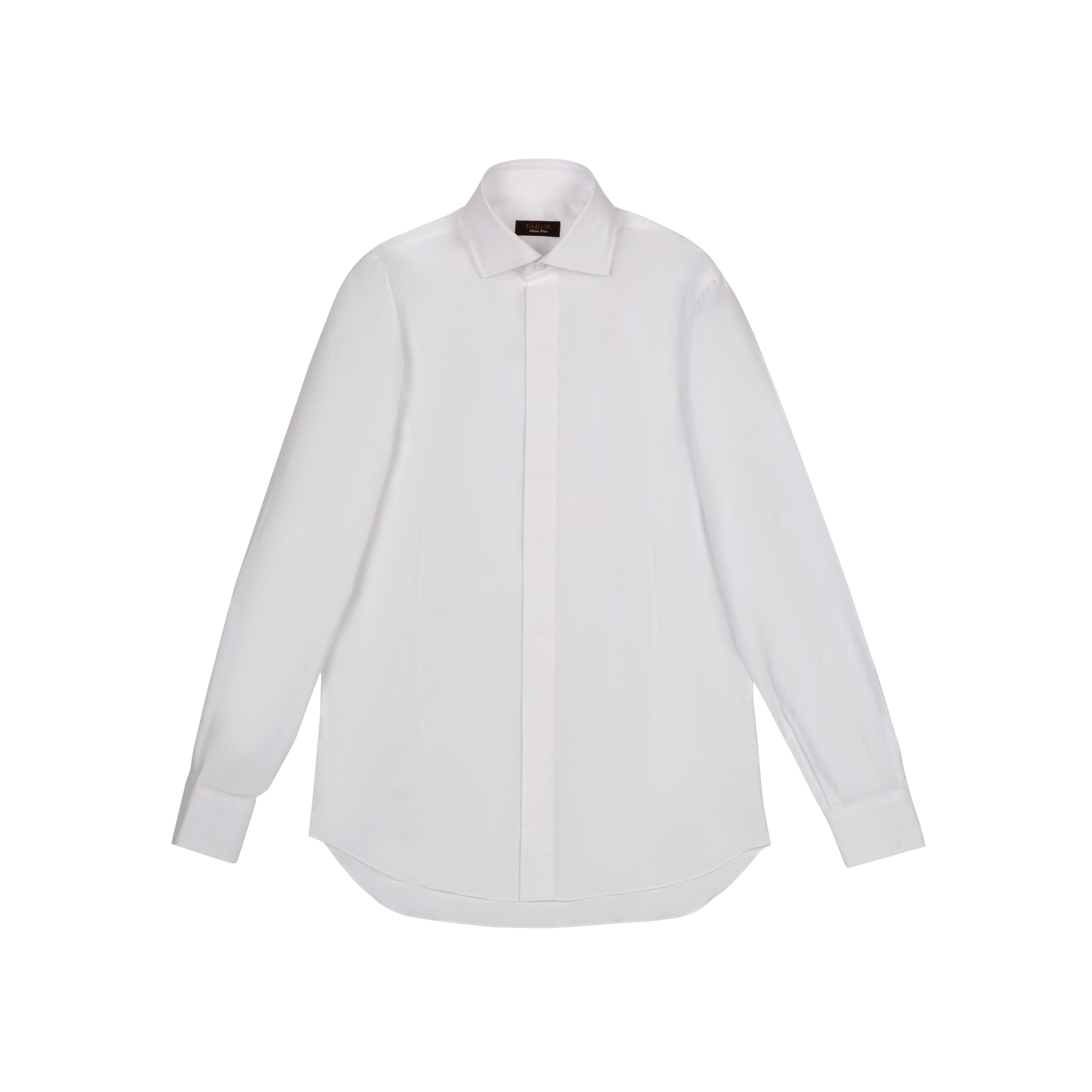 Camicia bianca elegante con abbottonatura nascosta