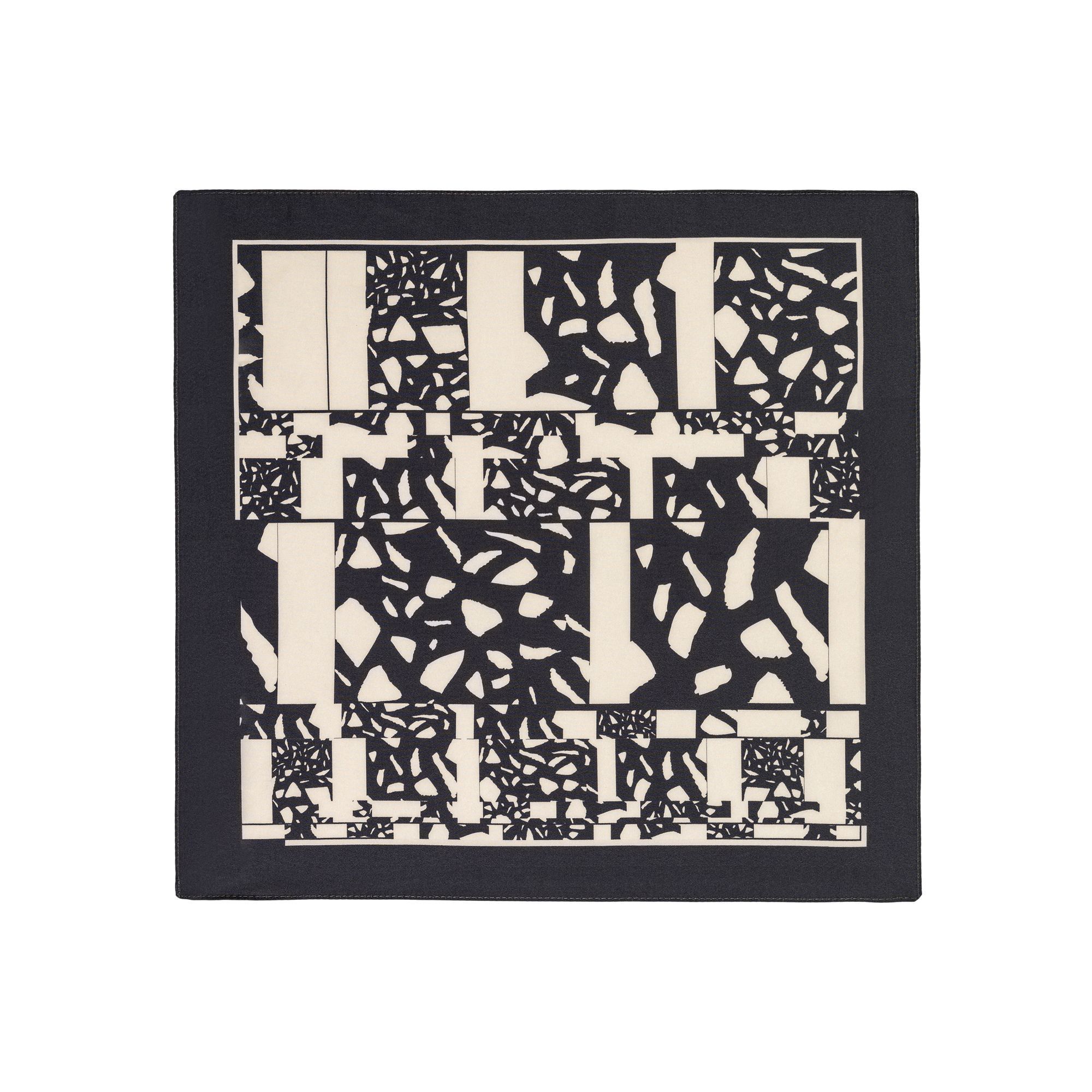 Pochette geometrica bianco e nero di Elio Evan, 100% Tencel