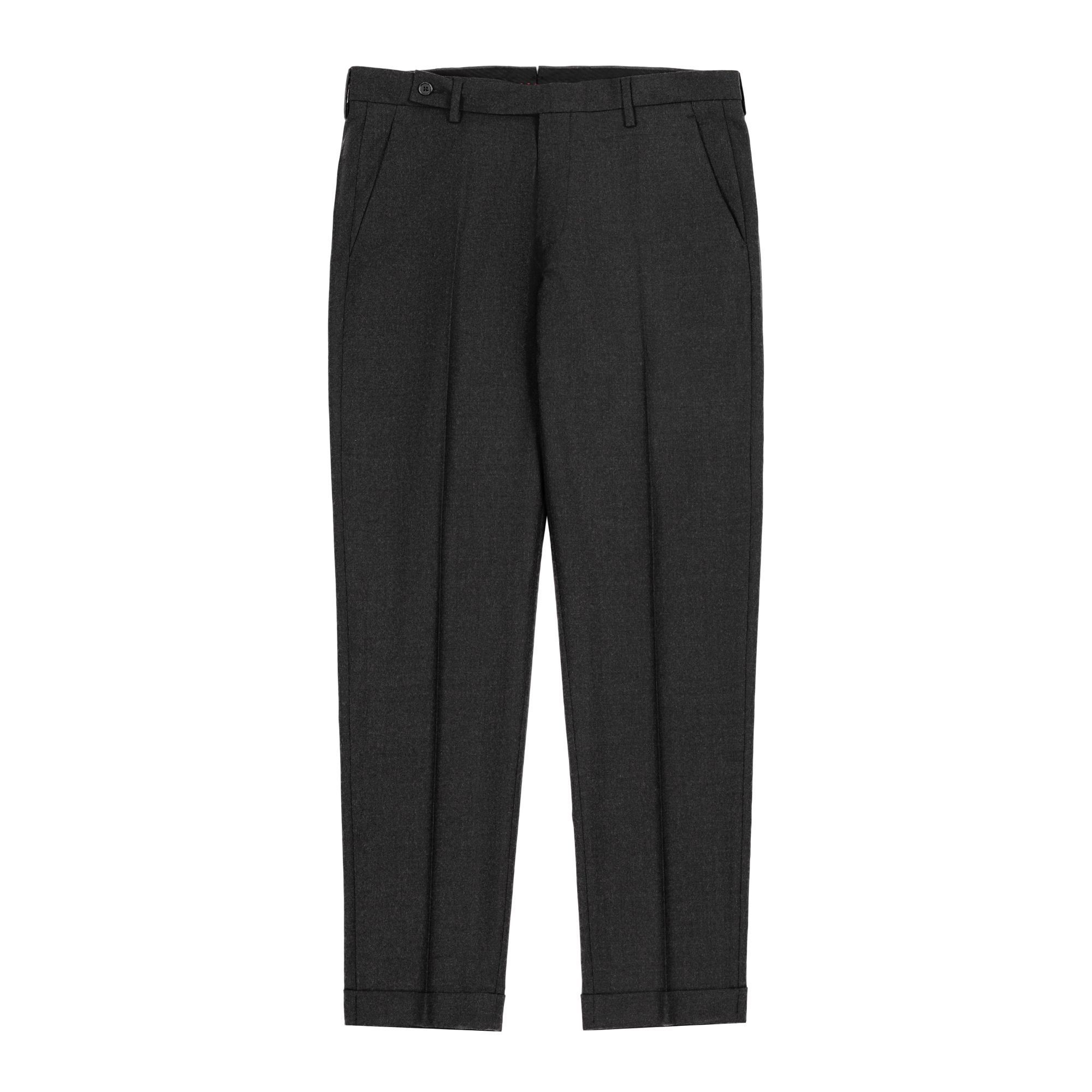 Pantalone flanella grigio antracite con risvolti – Elio Evan Marnes 1P.