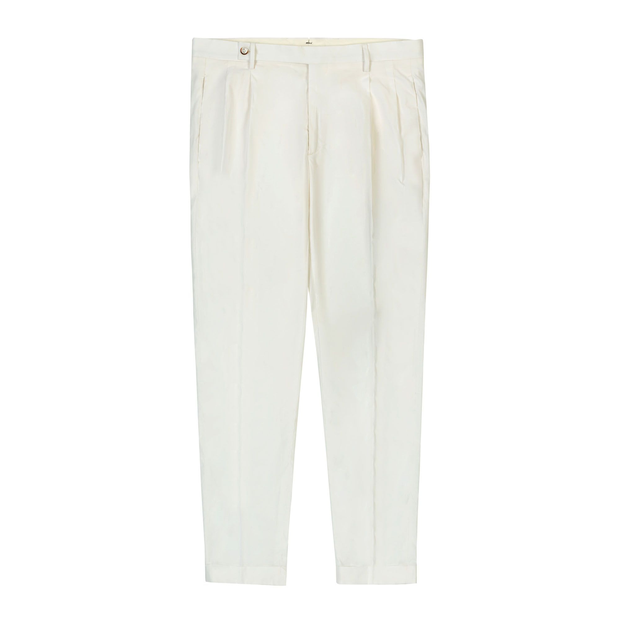 Pantalone Bianco Elegante Con 2 Pinces Uomo