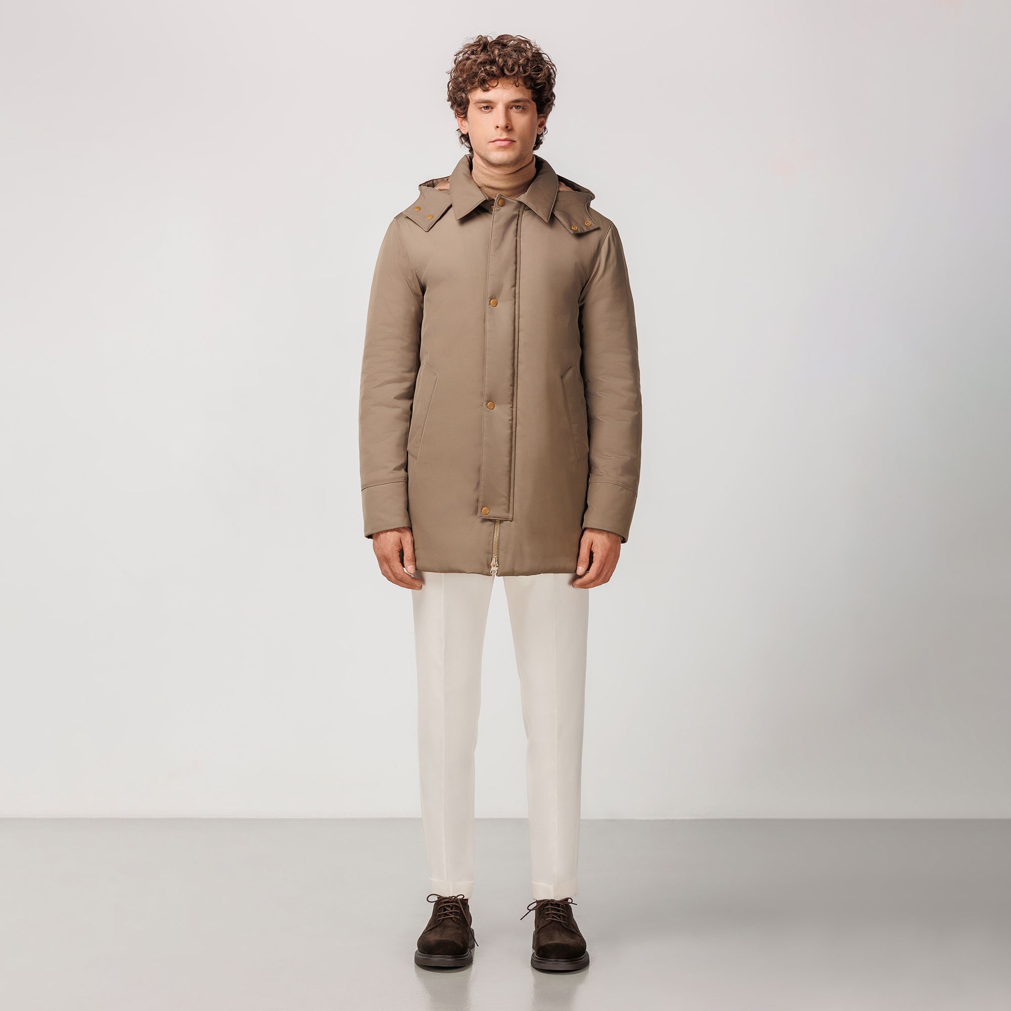 Giaccone Car Coat in Khaki