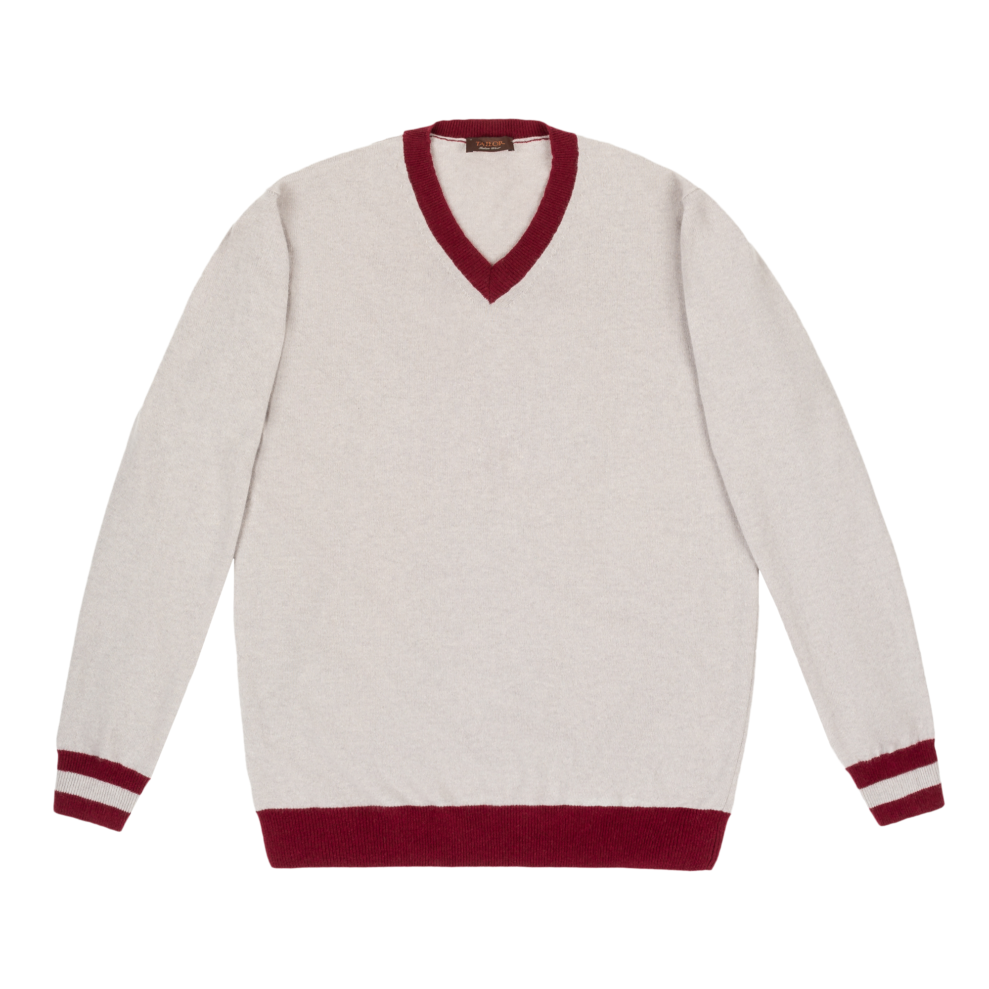 Maglione Scollo a V Grigio