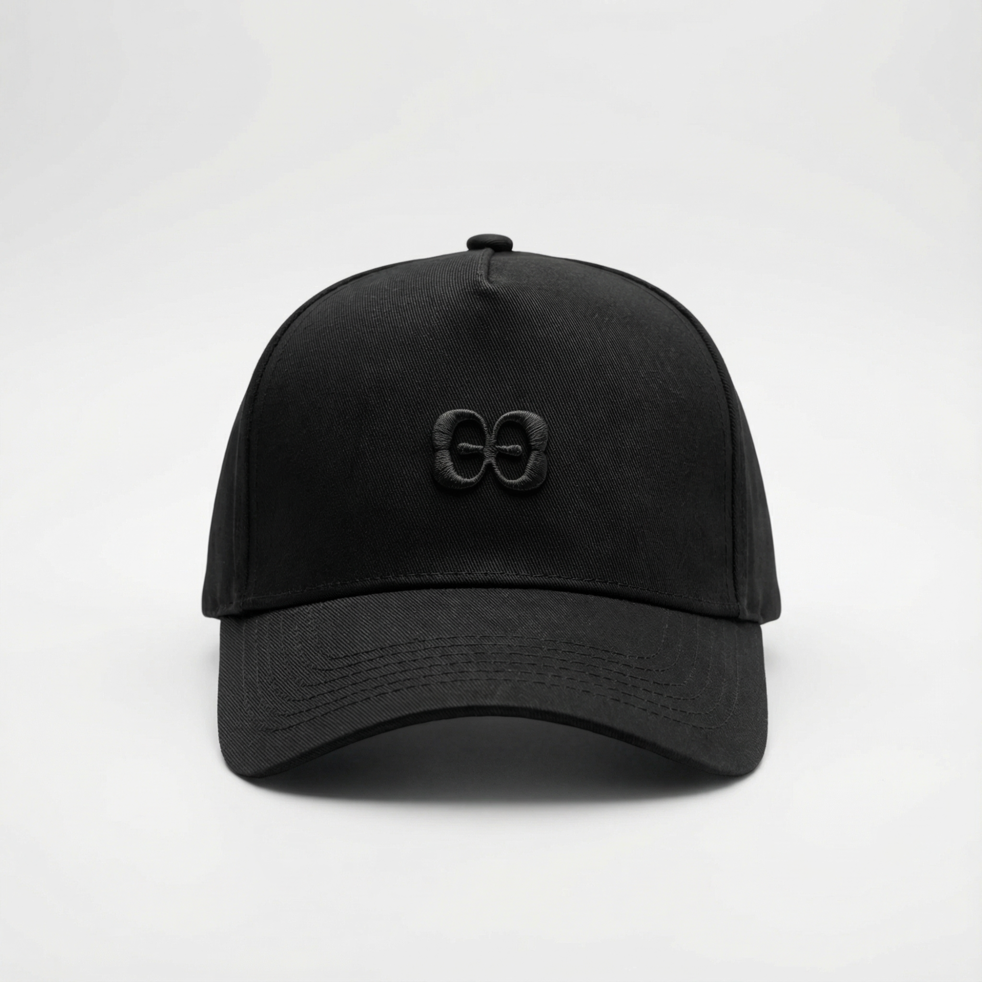 Cappello baseball nero Elio Evan in cotone twill con logo 2E ricamato
