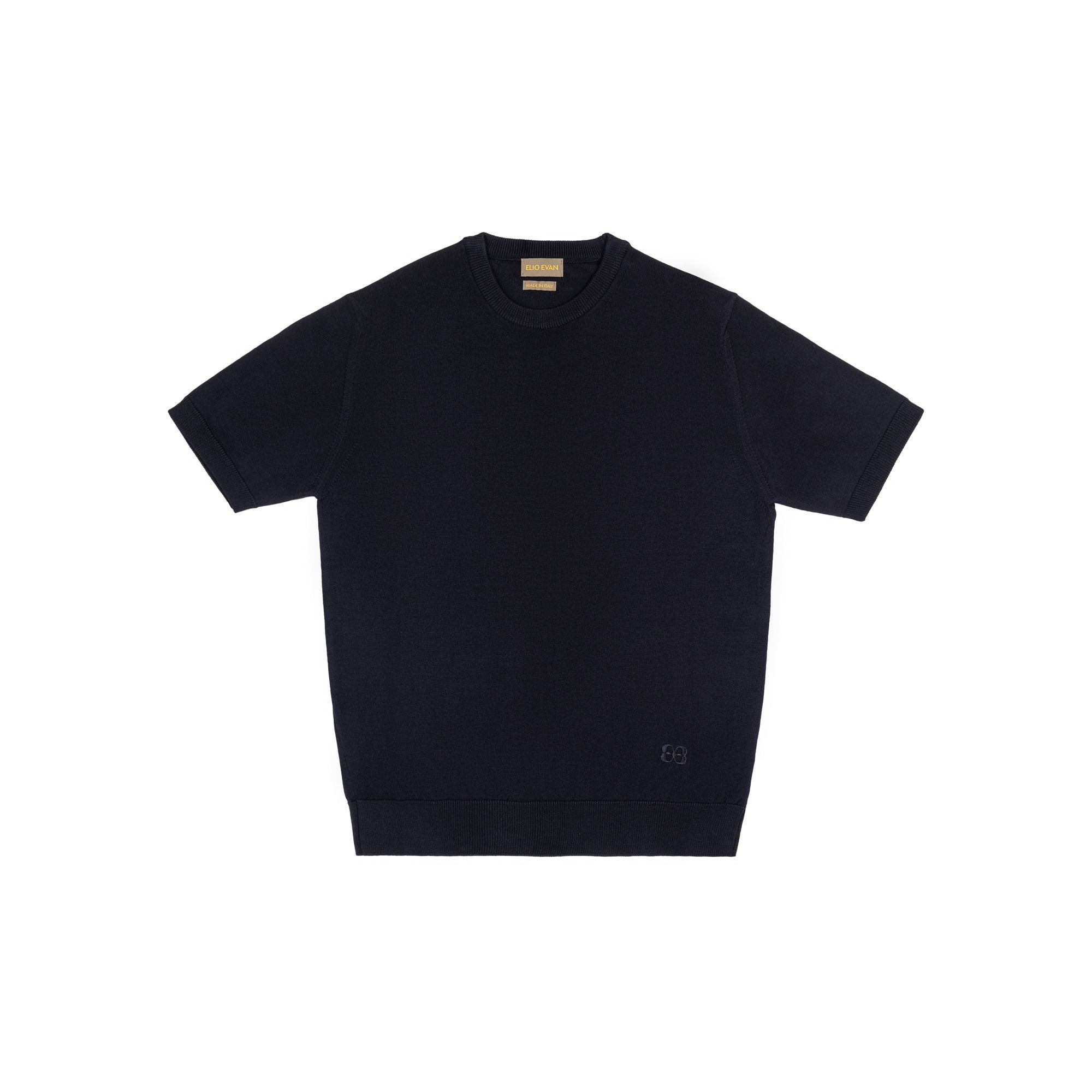 Maglia Mezza Manica Blu in Lana Merino Extrafine