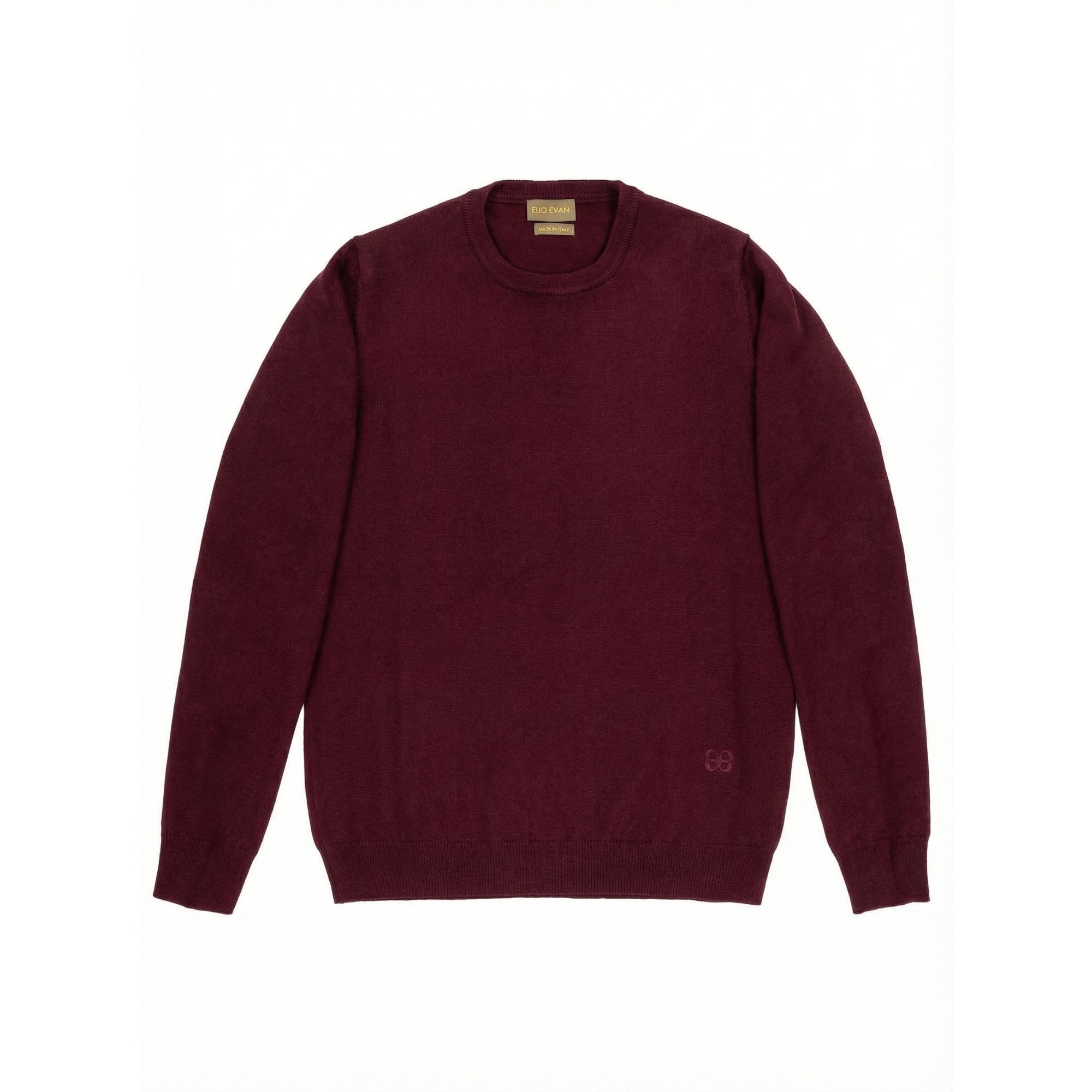 Maglia Girocollo Uomo Lana Merino Bordeaux