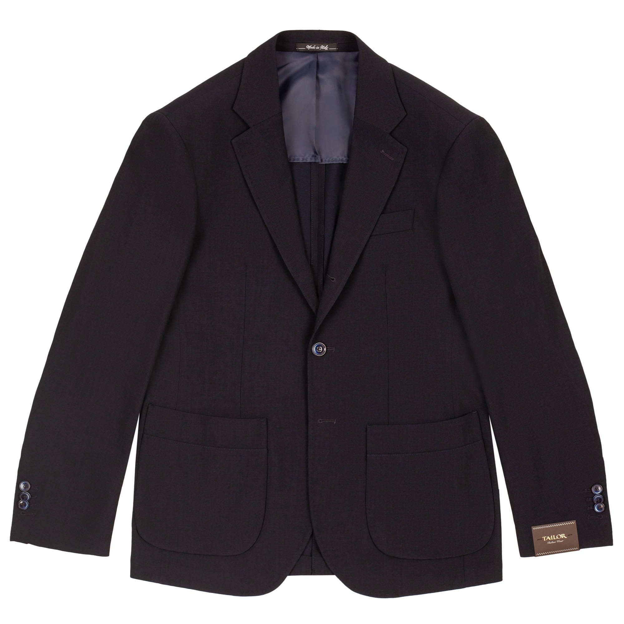 Giacca Blu Monopetto In Lana Stretch