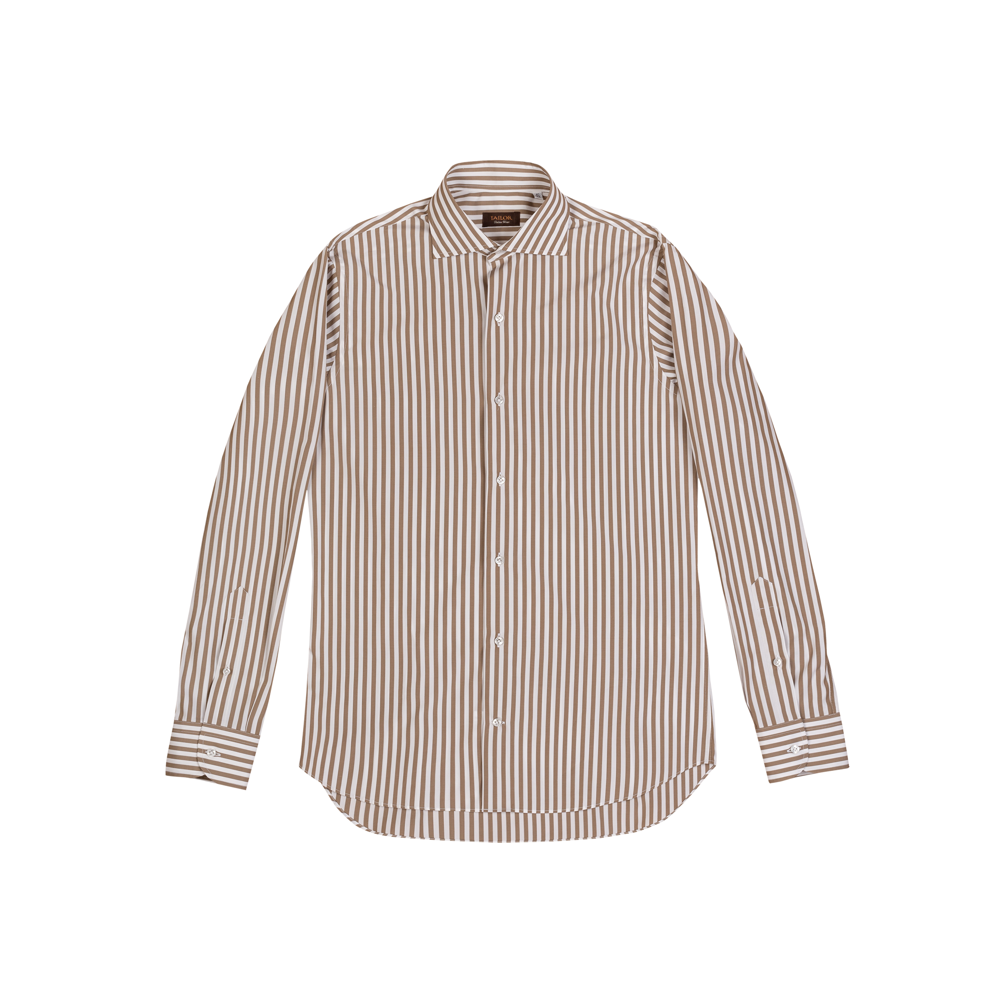 Camicia a righe larghe tortora