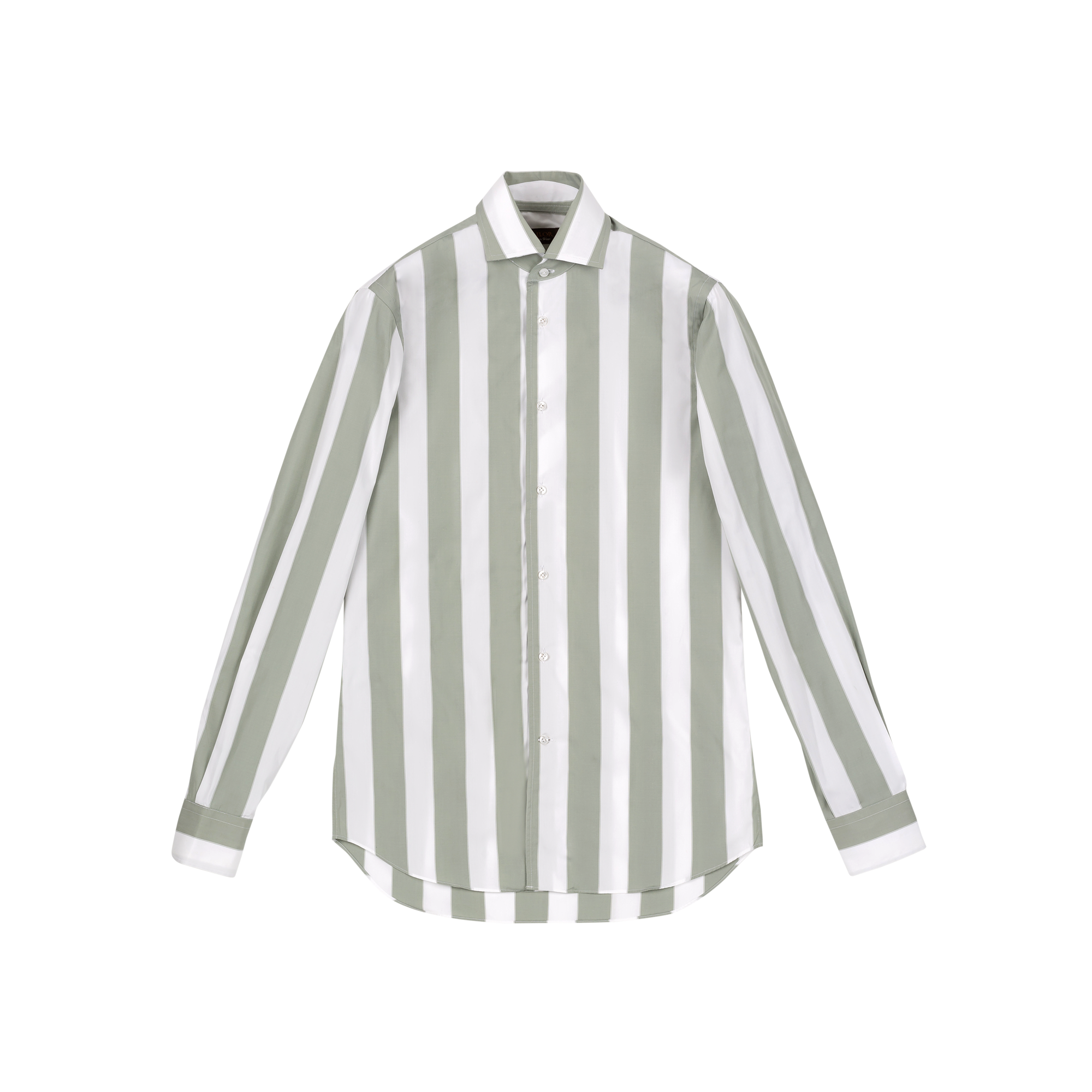 Camicia Mykonos a righe larghe verde grigio
