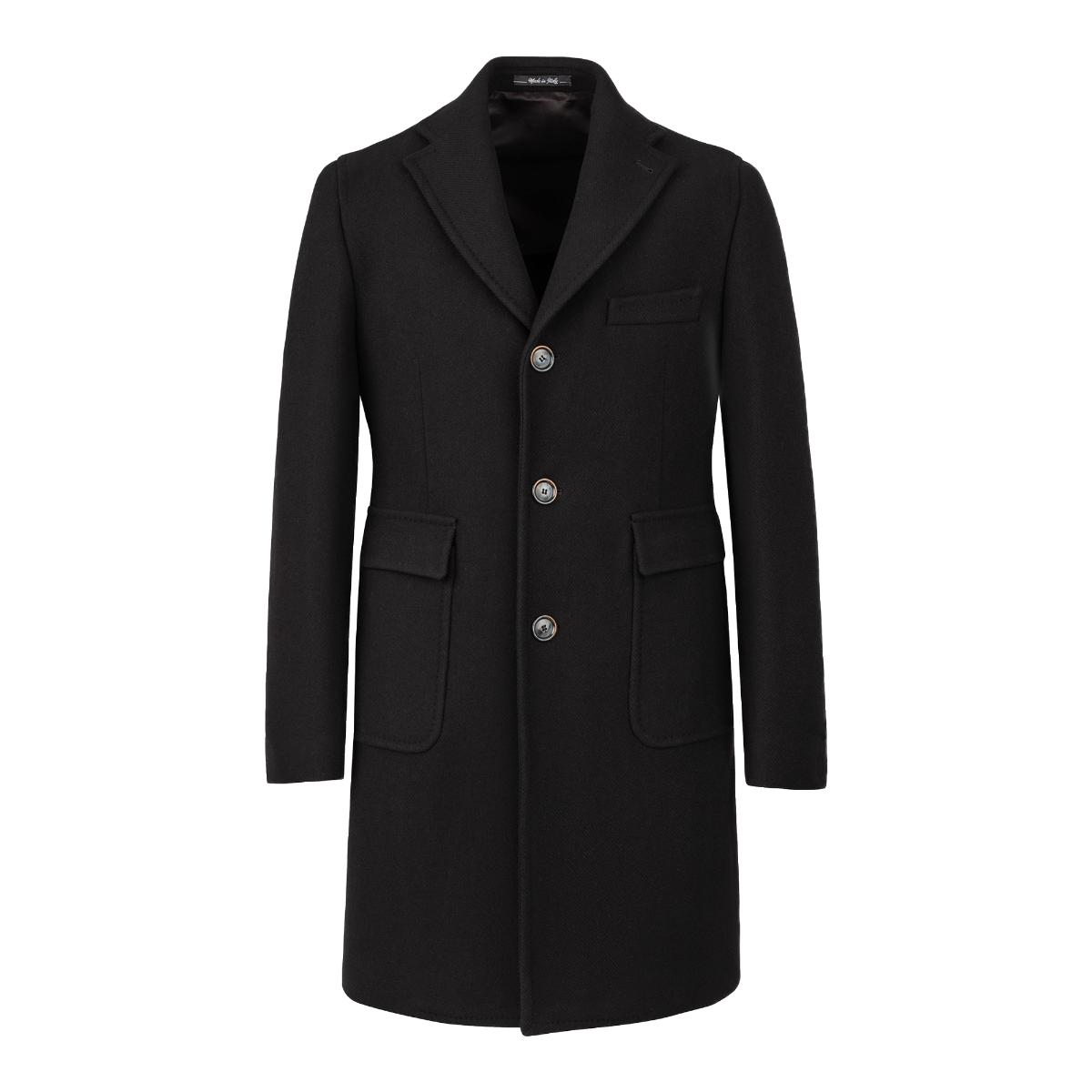 Cappotto Nero Uomo Lana