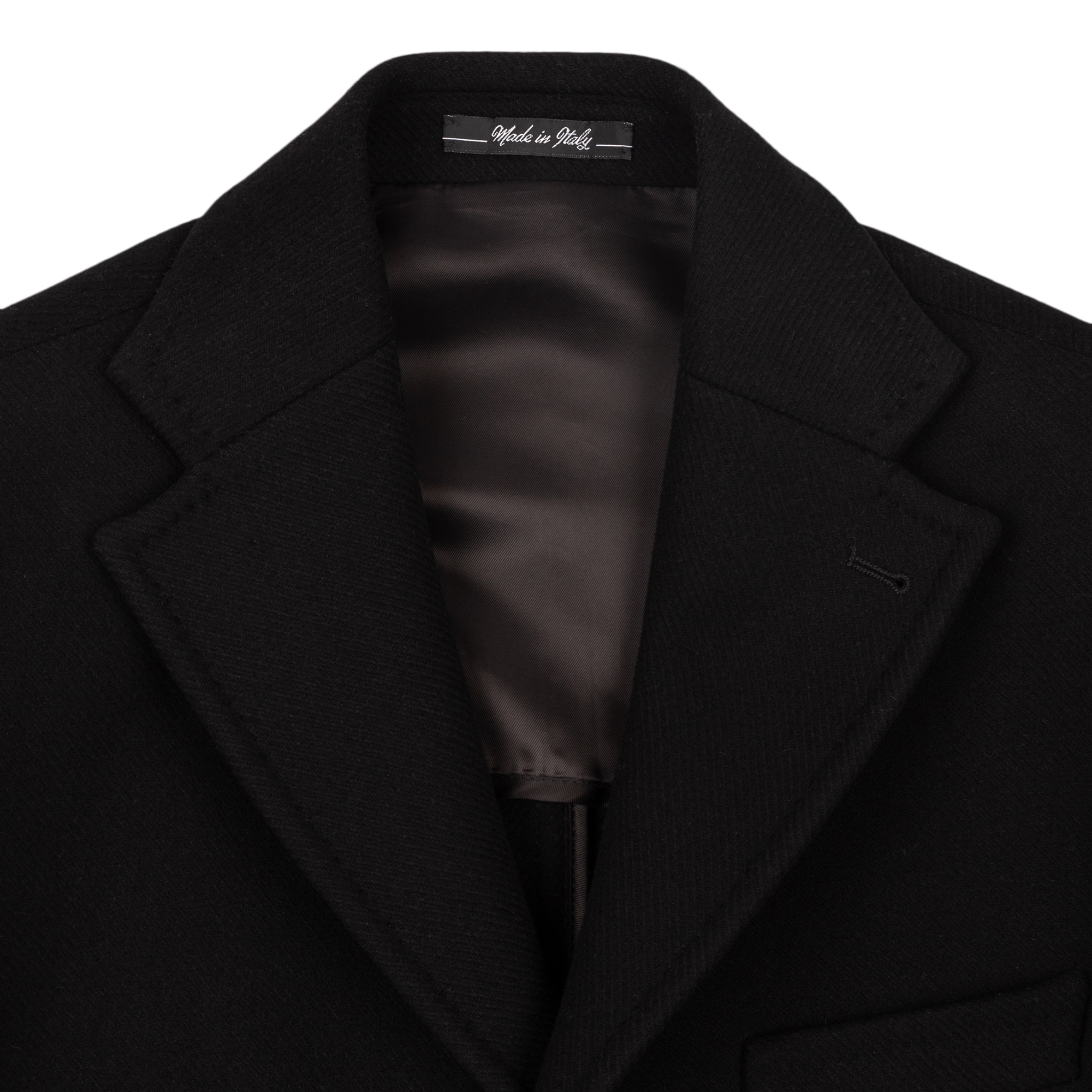 Cappotto Nero Uomo Lana