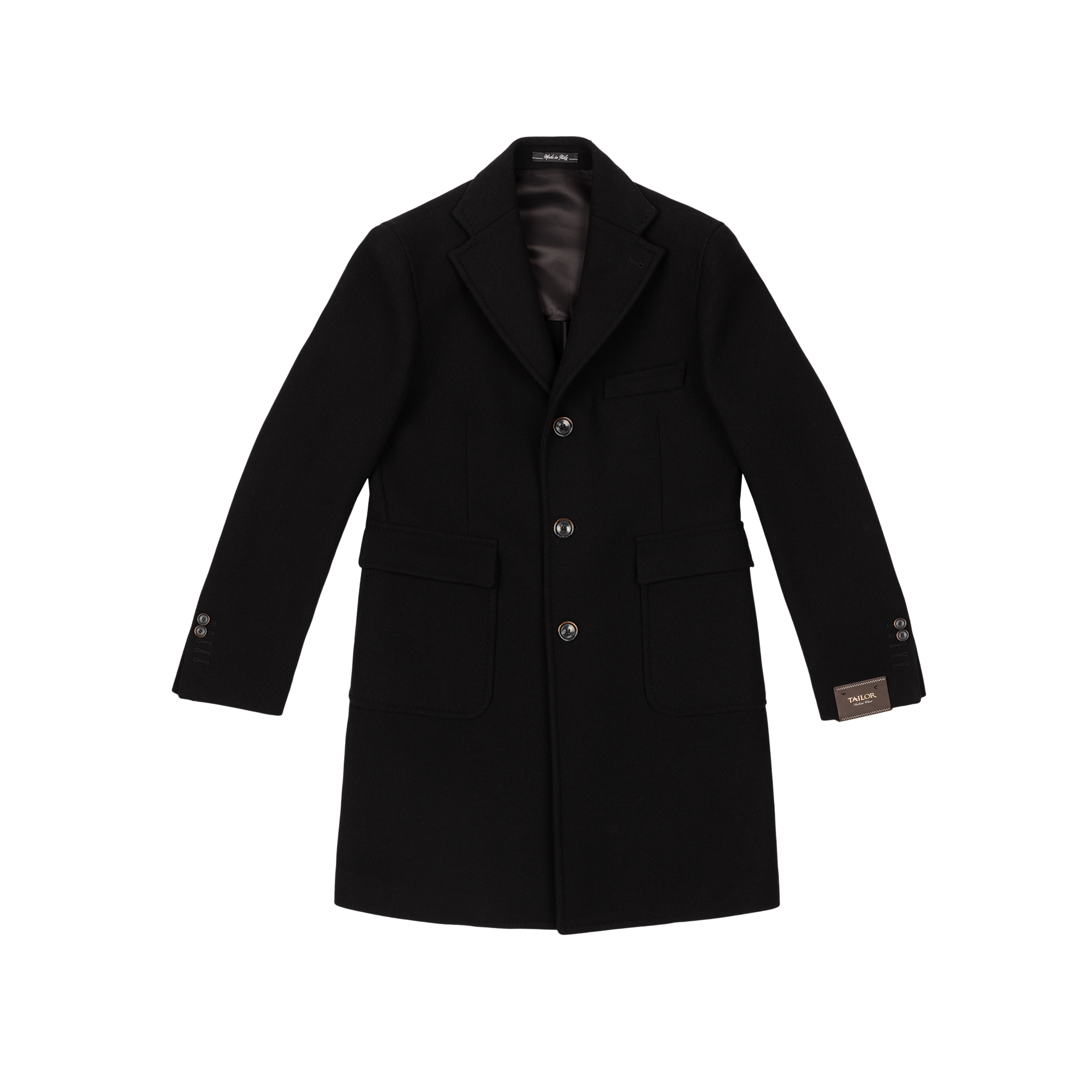 Cappotto Nero Uomo Lana