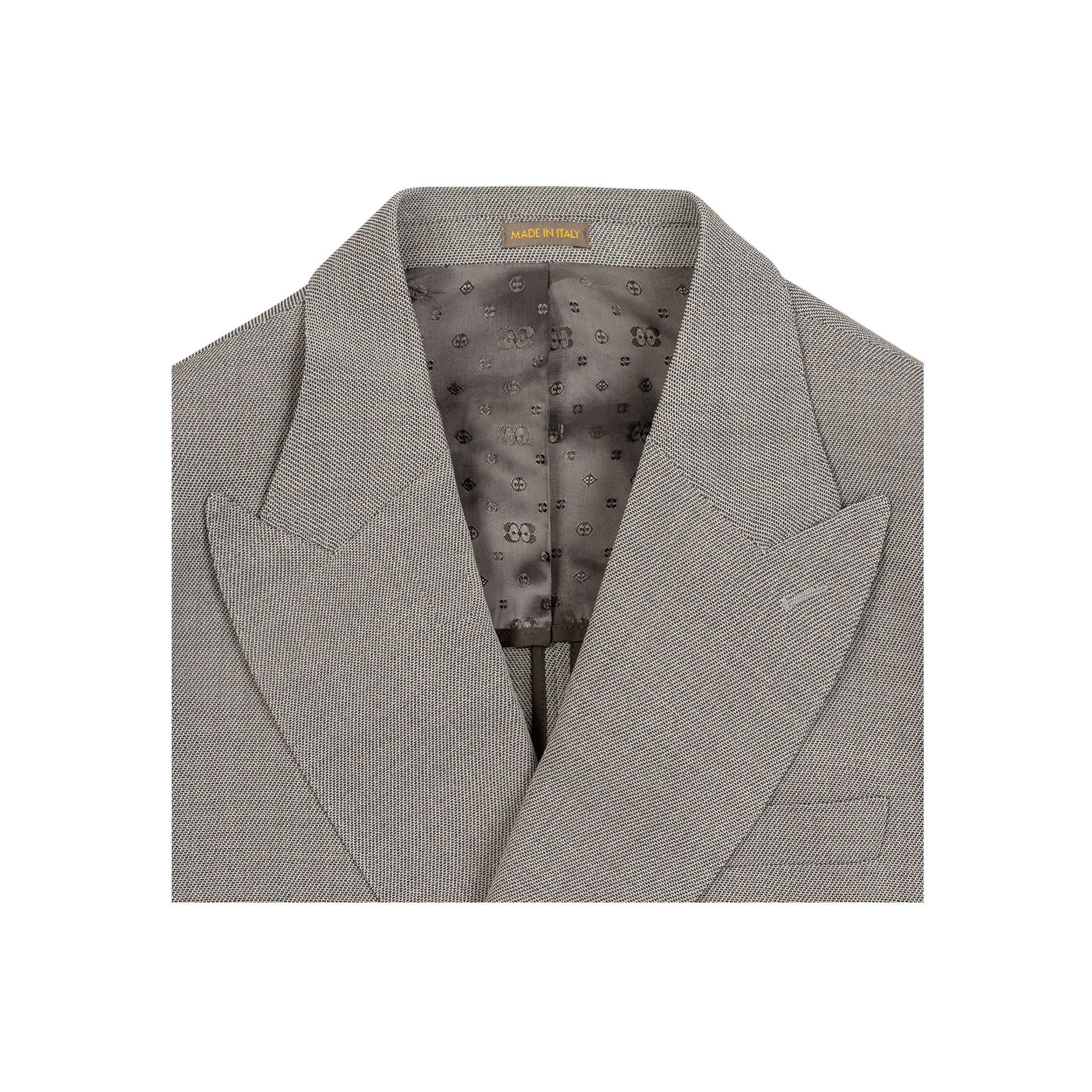 Completo Grigio Doppiopettο in Lana Crepe