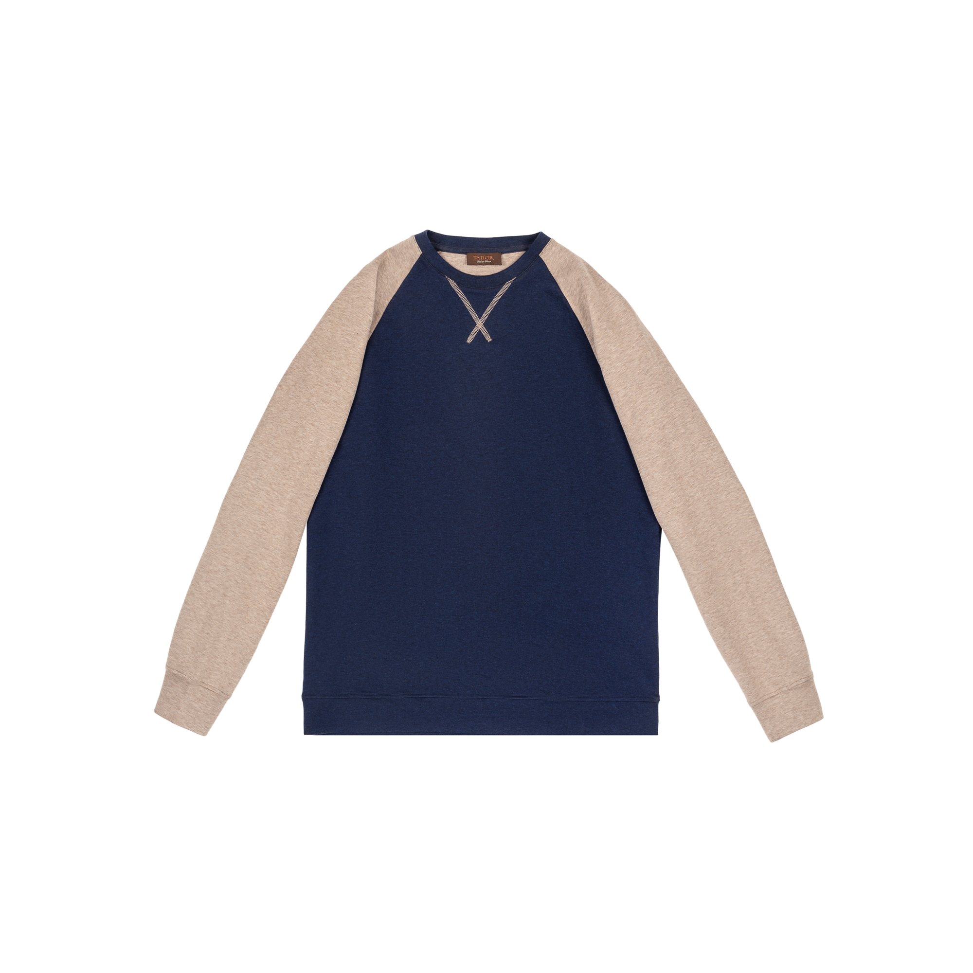 Maglia con maniche a contrasto blu 