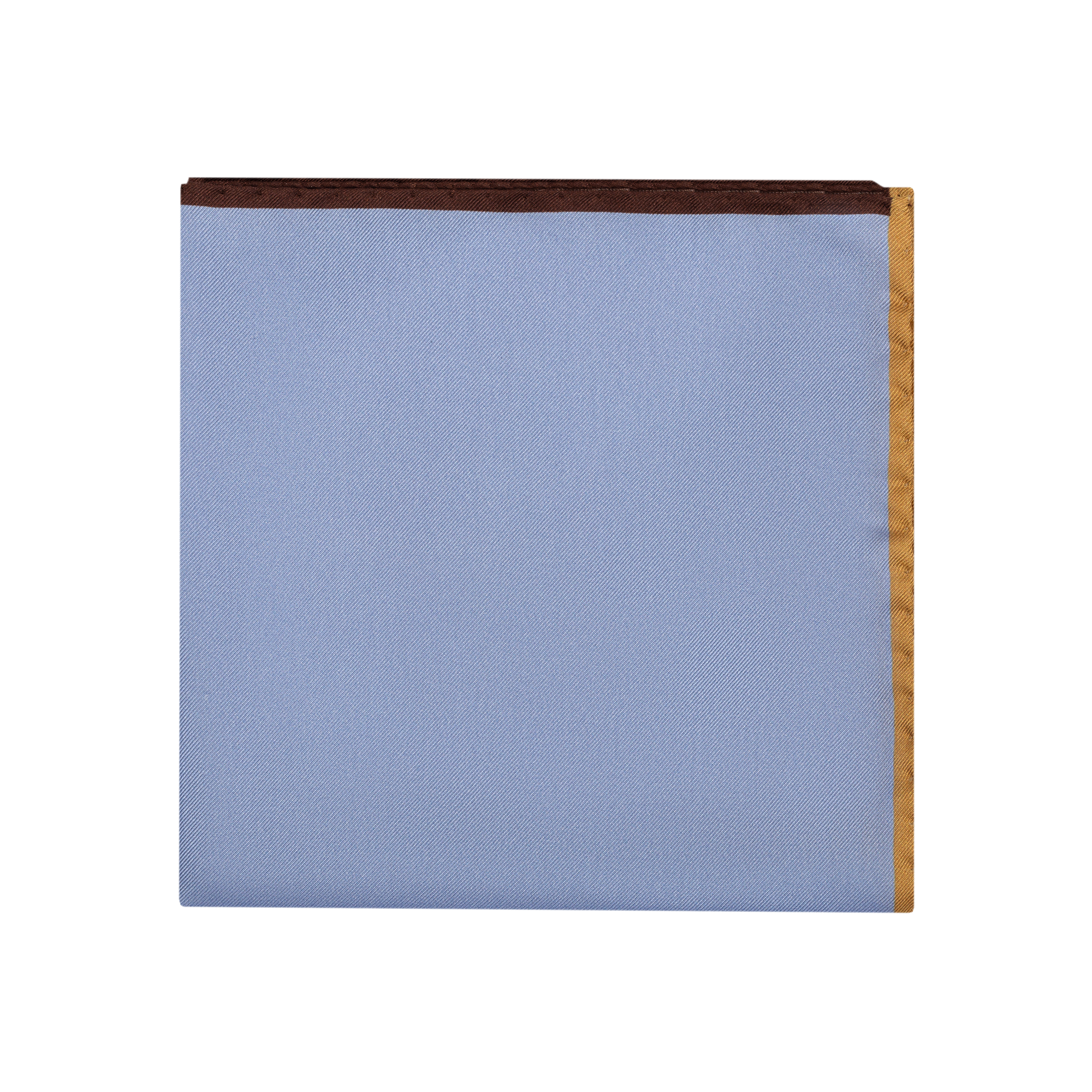 Pochette azzuro con bordino - Marrone & Cammello