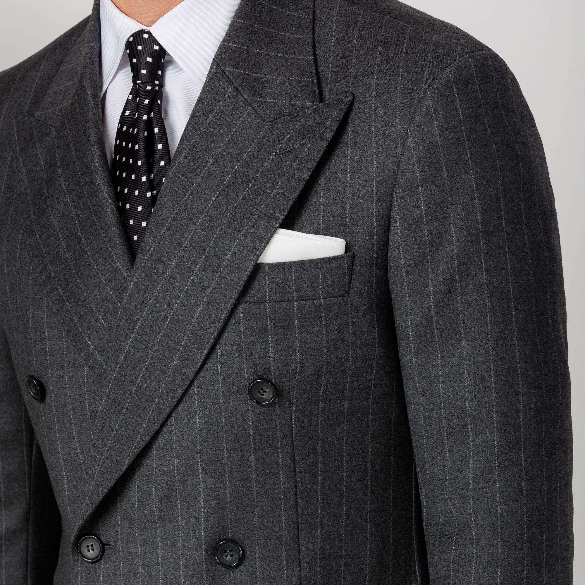 Abito Doppiopetto Uomo Grigio Gessato