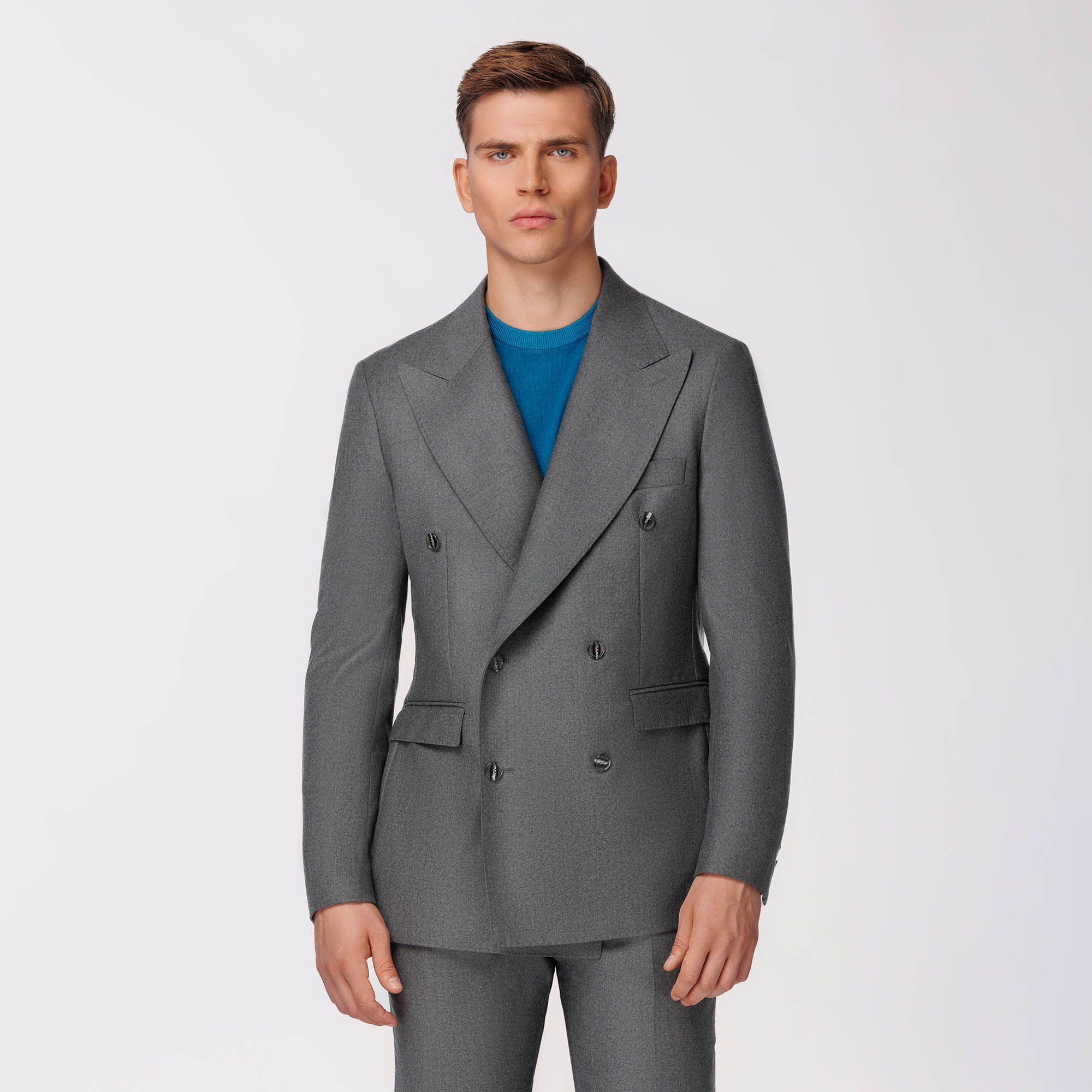 Giacca Doppiopetto Uomo Grigio