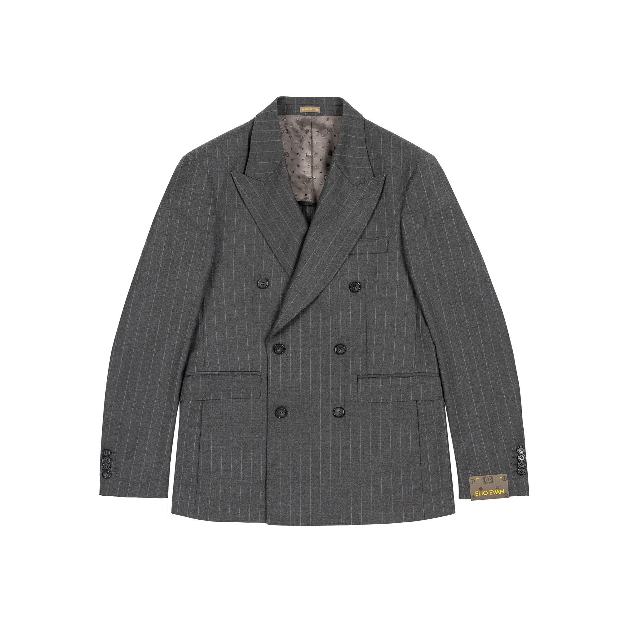 Abito Doppiopetto Uomo Grigio Gessato