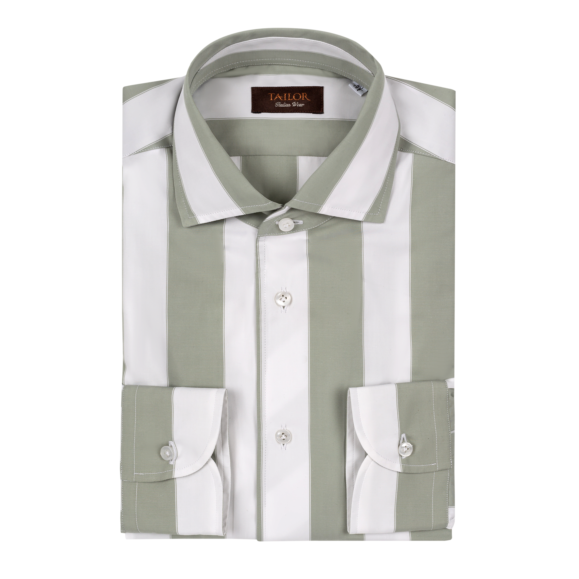 Camicia Mykonos a righe larghe verde grigio