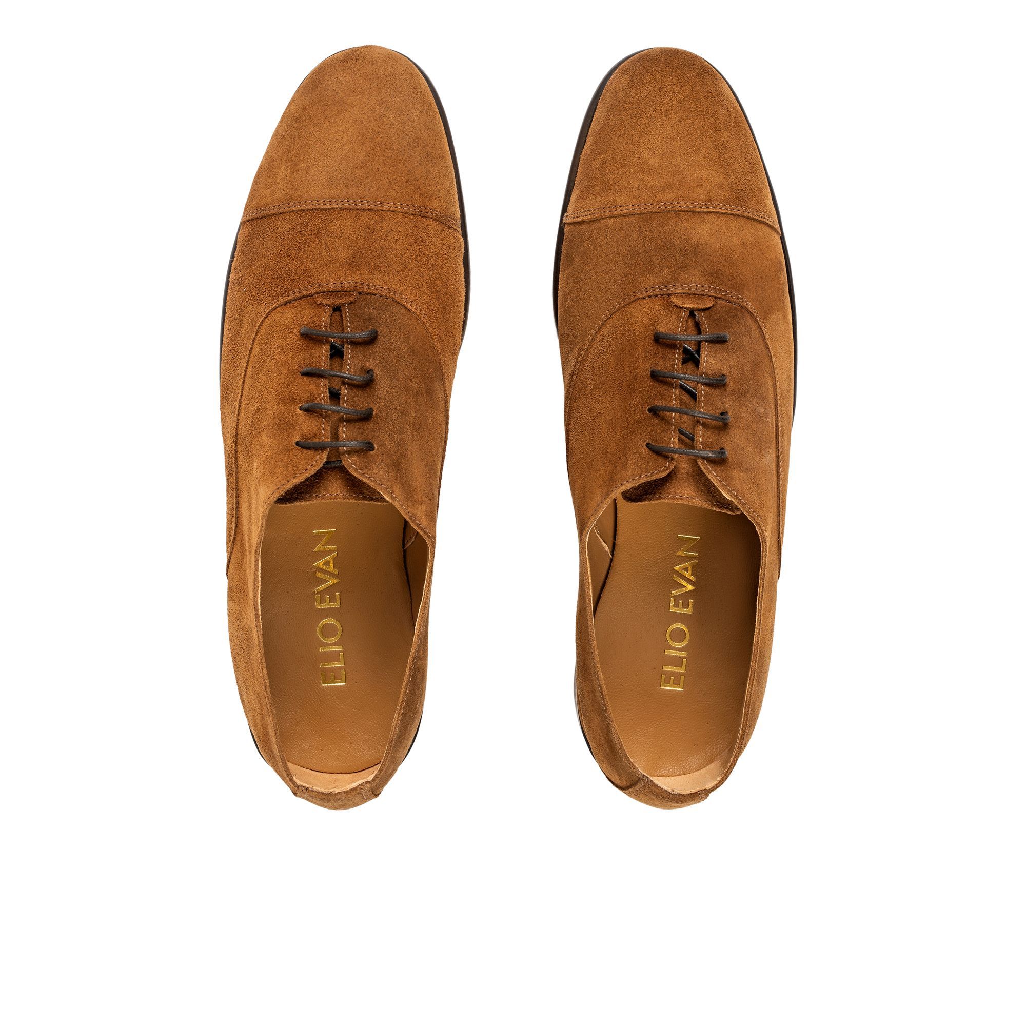 Scarpe Marrone Oxford In Camoscio