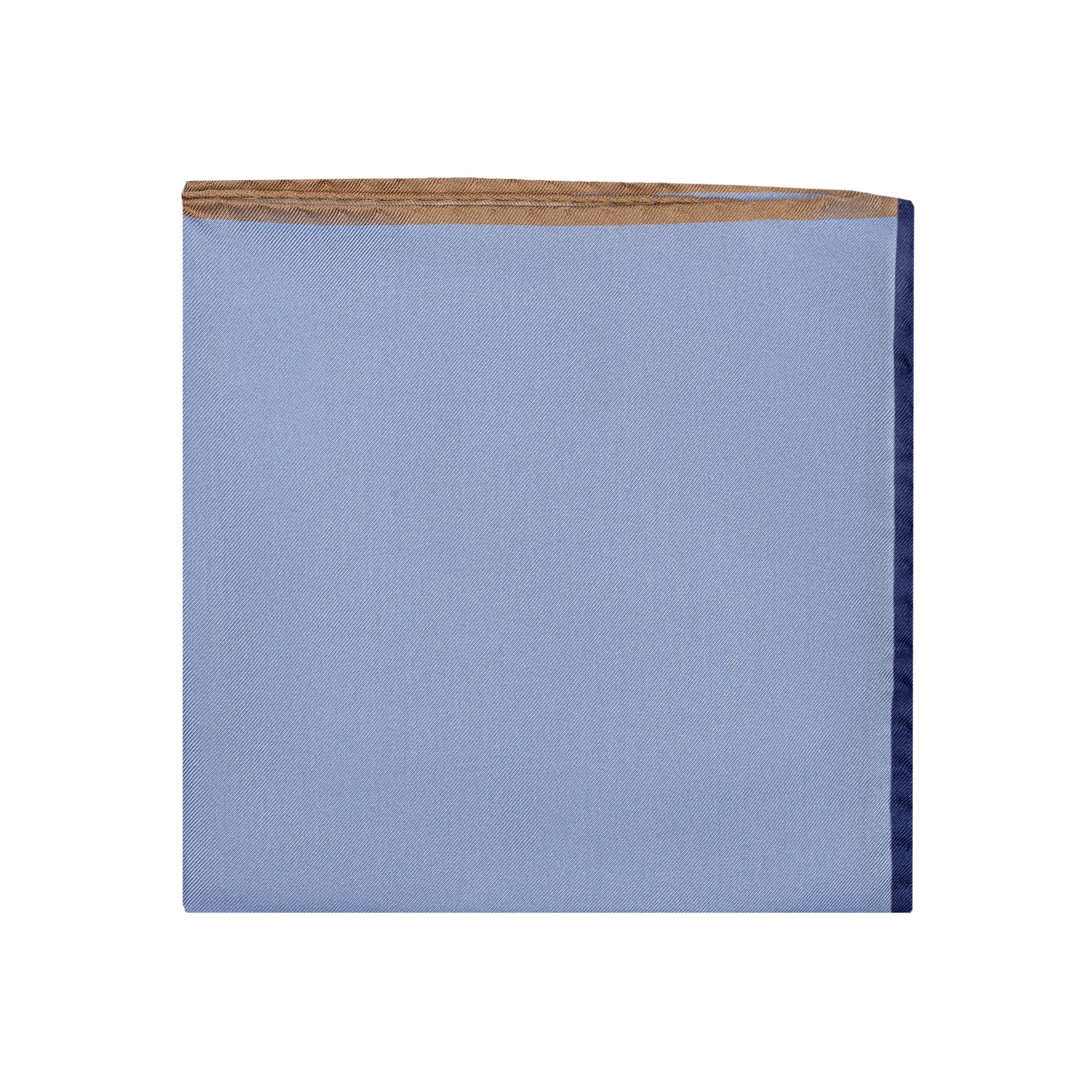 Pochette azzuro con bordino - Blu & Cammello