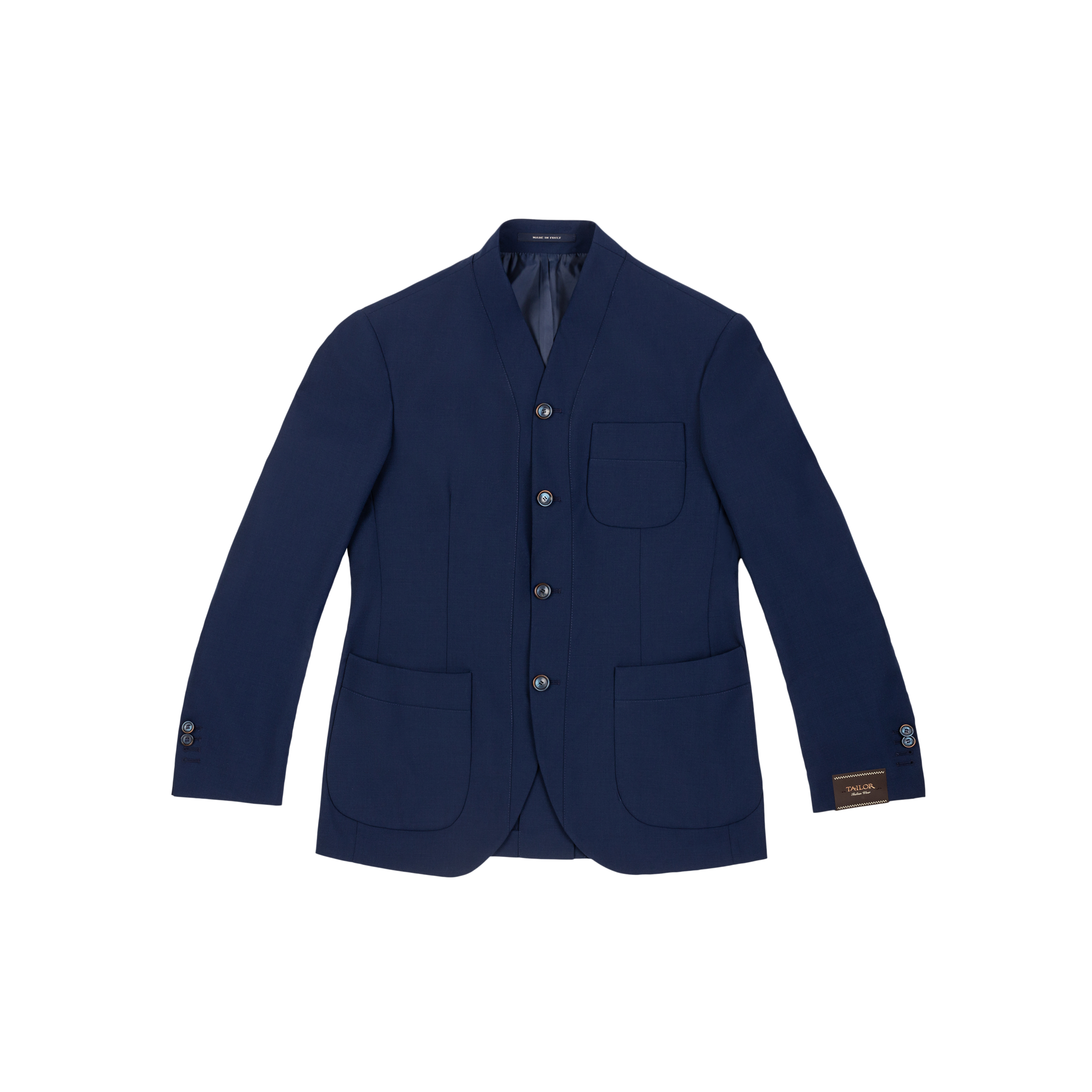 Giacca collo coreana blu