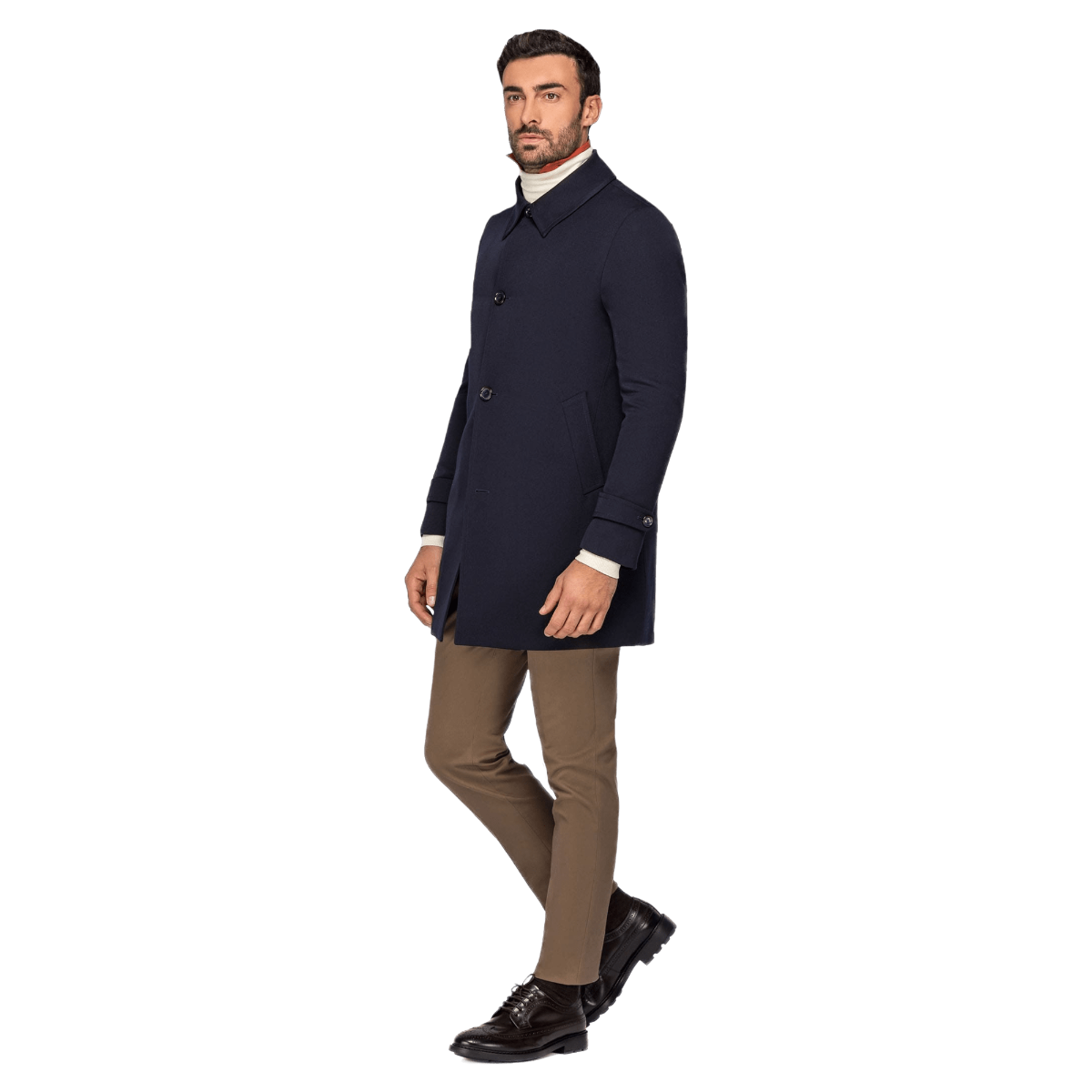 Trench Blu Navy Uomo