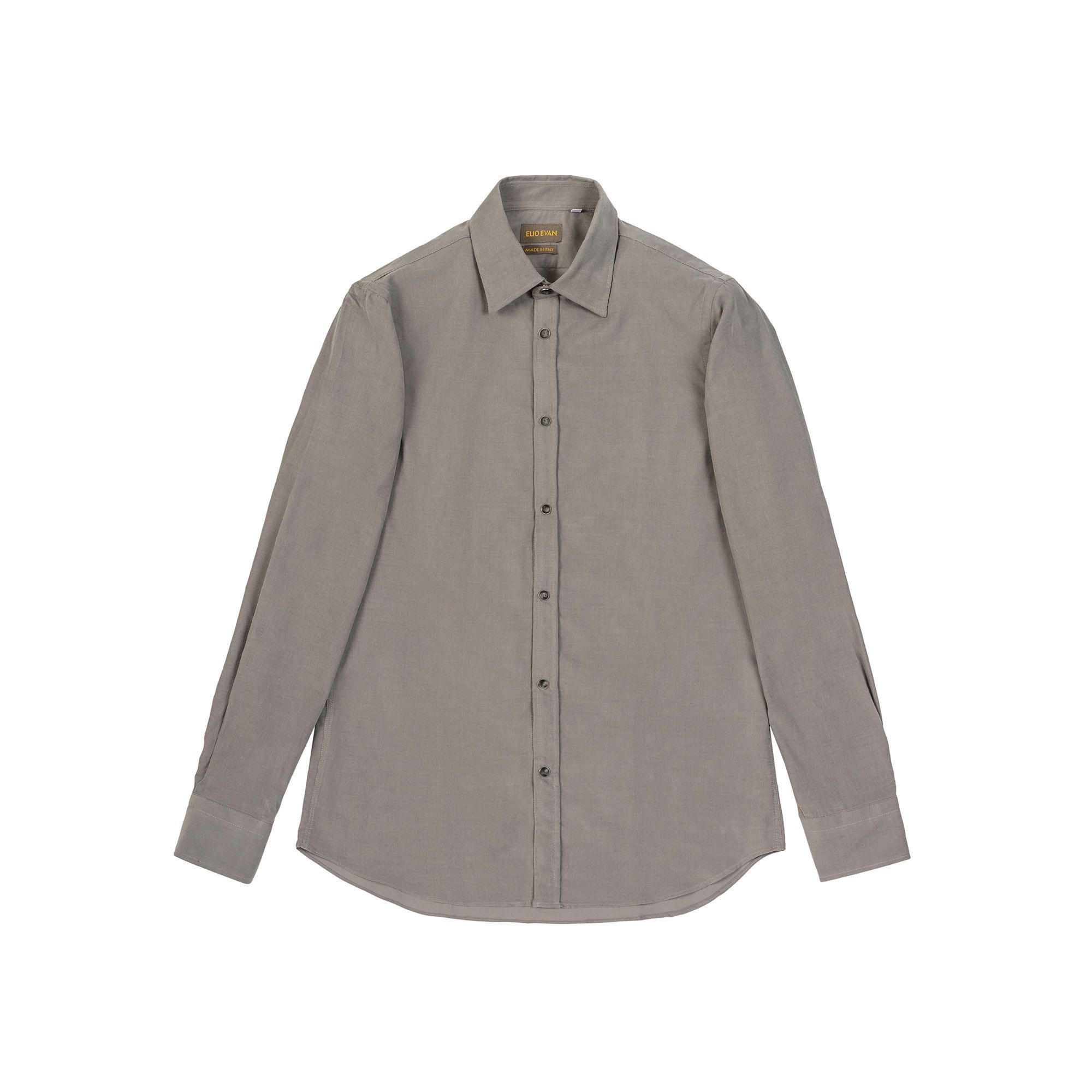Camicia in Velluto a Coste Sottili Grigio Pietra