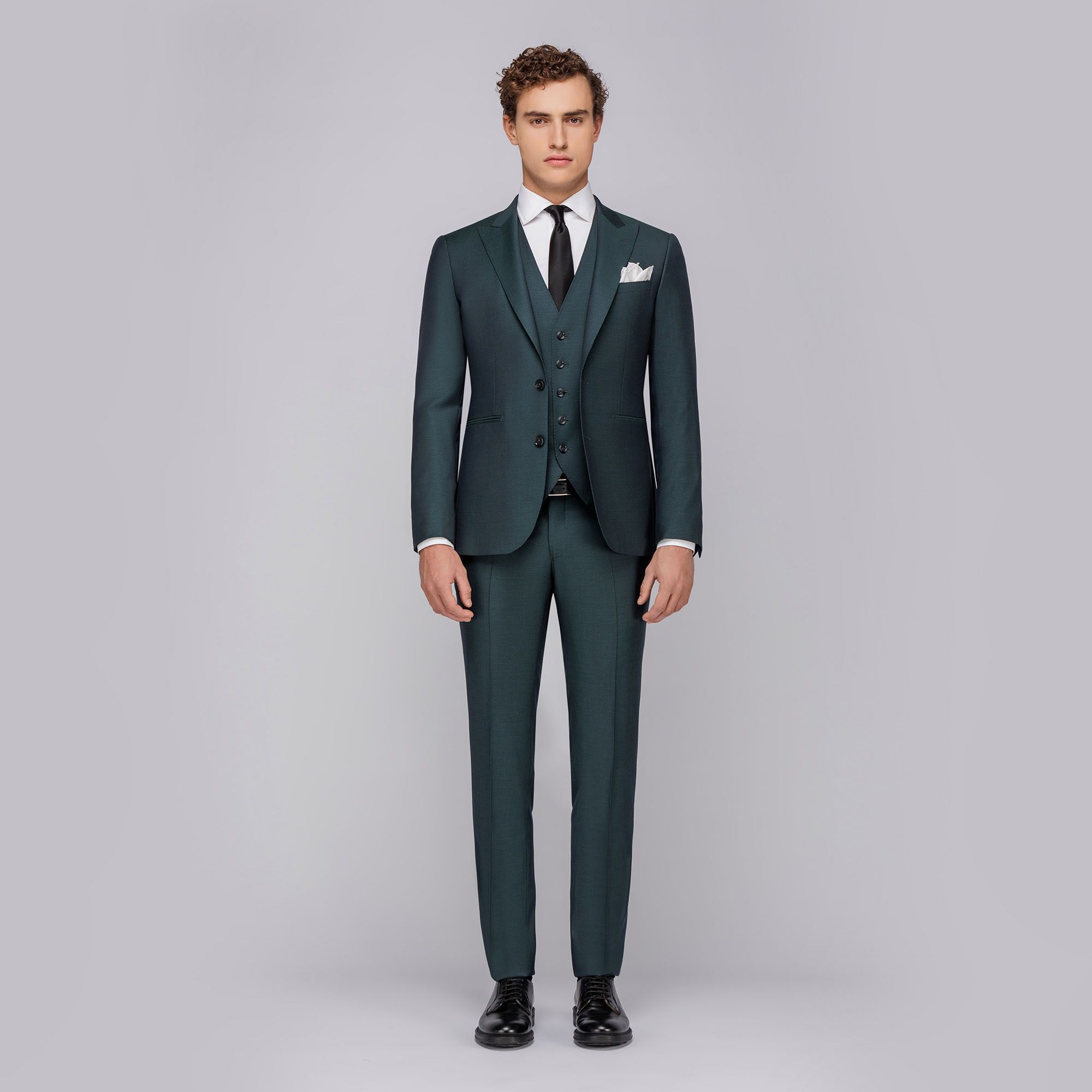 Abito con gilet verde