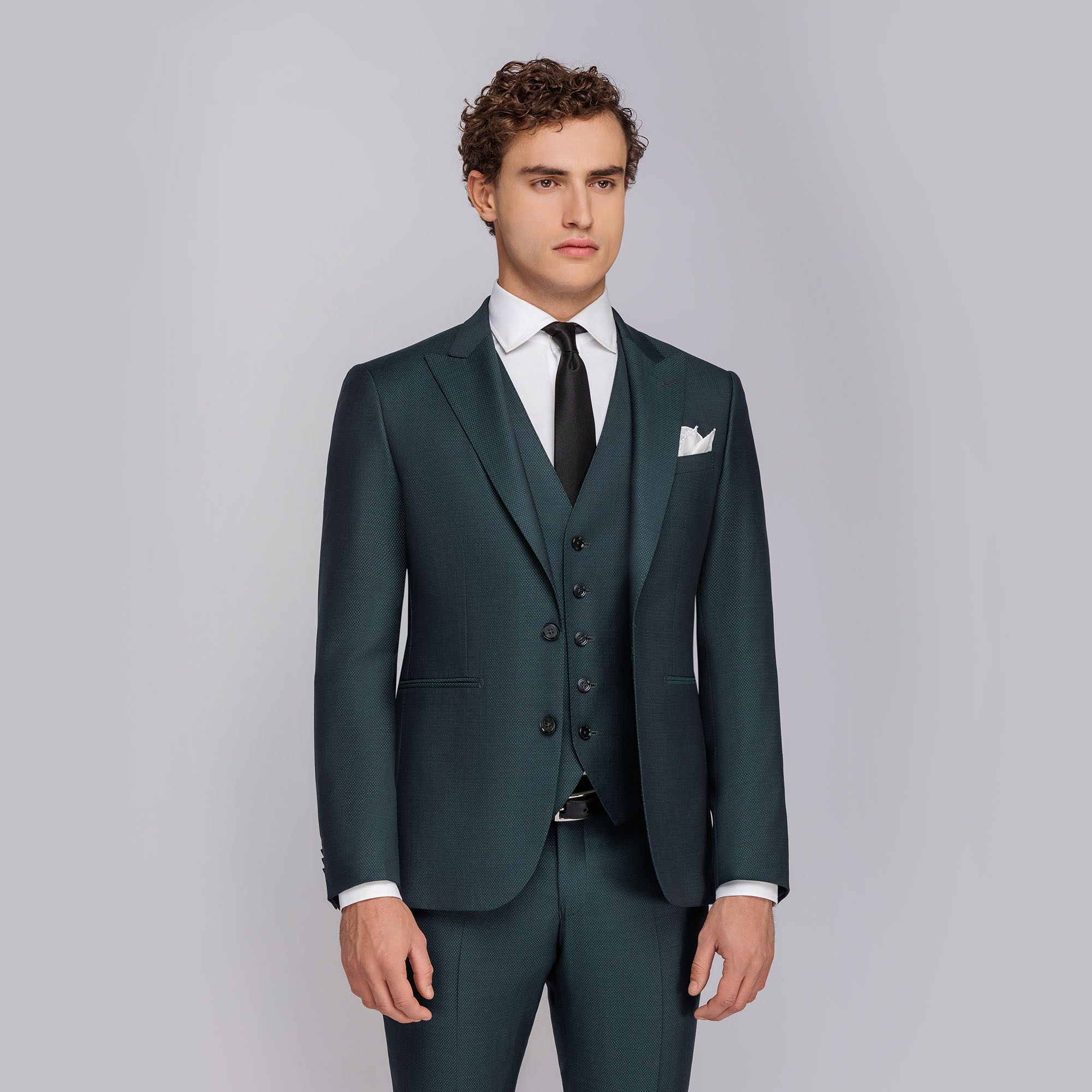 Abito con gilet verde