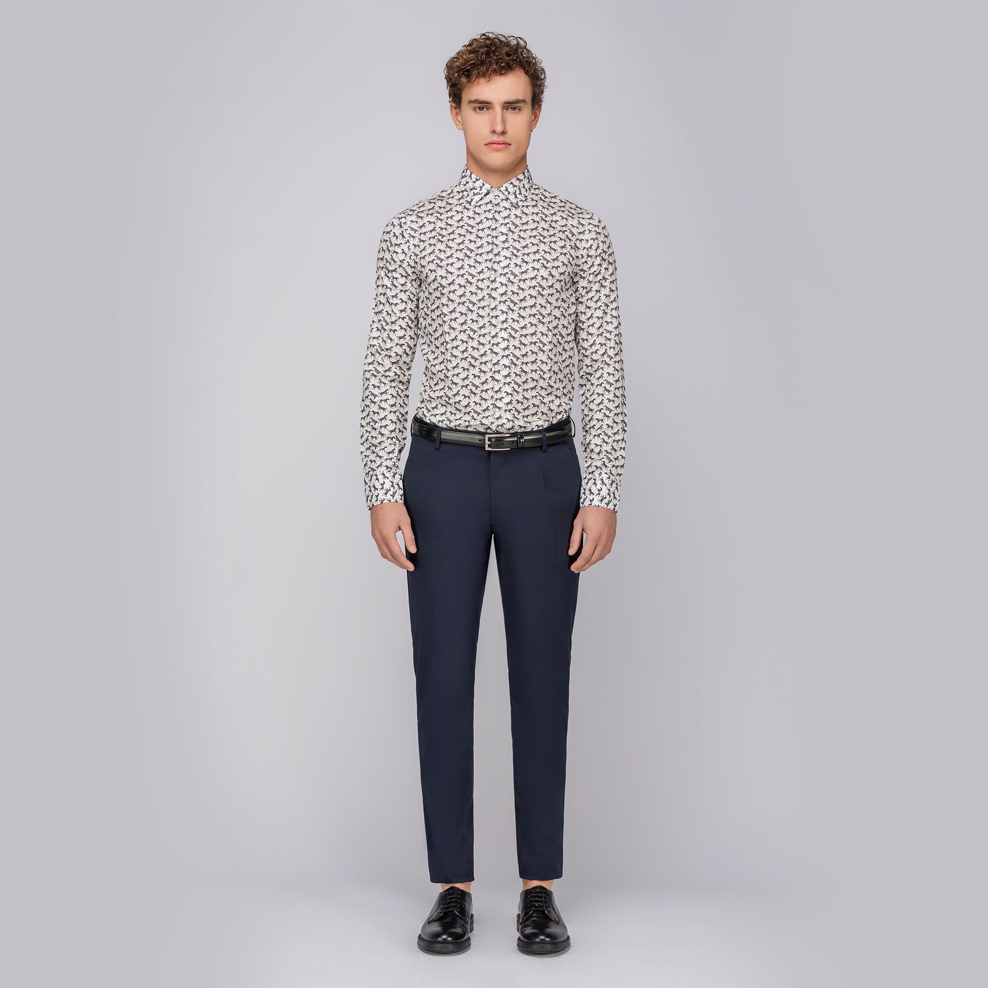 Camicia stampata in lyocell 