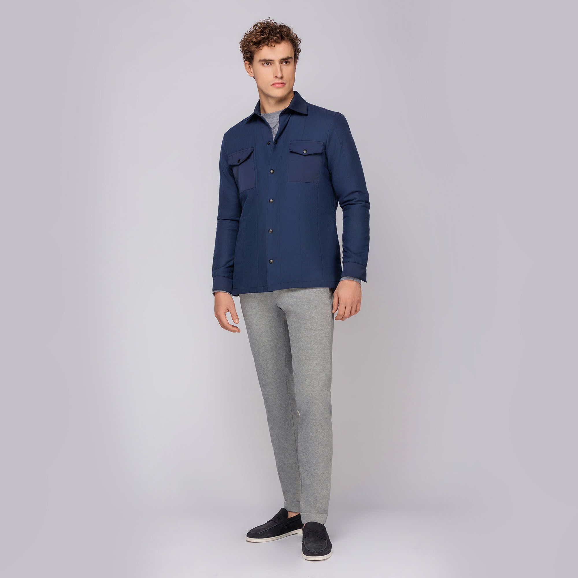 Giacca Blu in stile overshirt