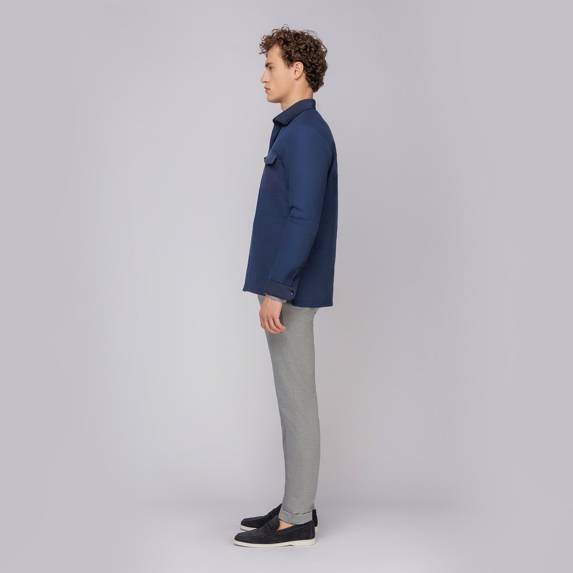 Giacca Blu in stile overshirt
