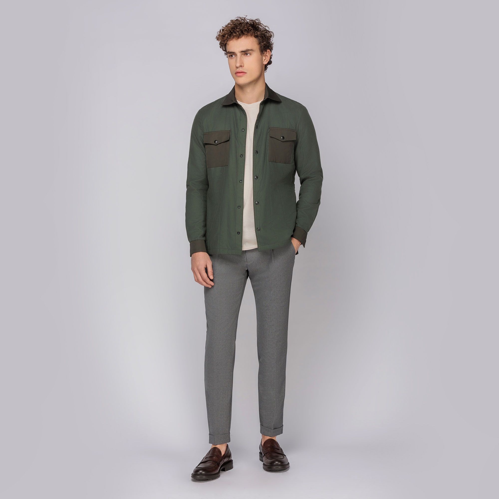 Giacca verde militare con tasconi