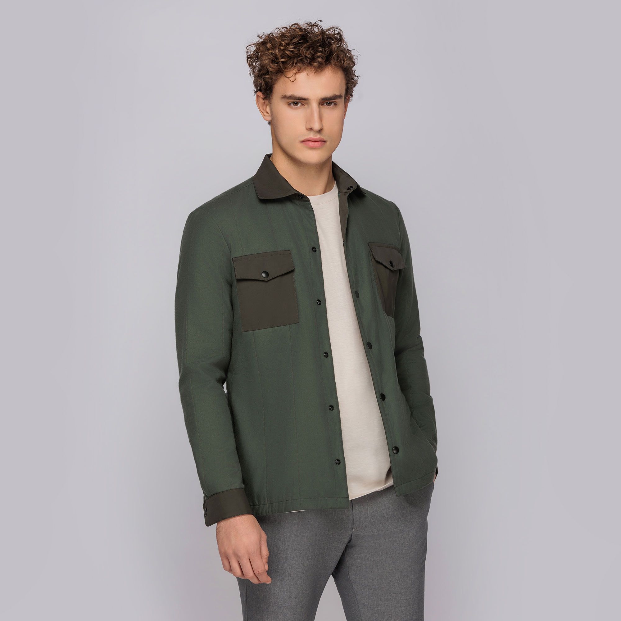 Giacca verde militare con tasconi