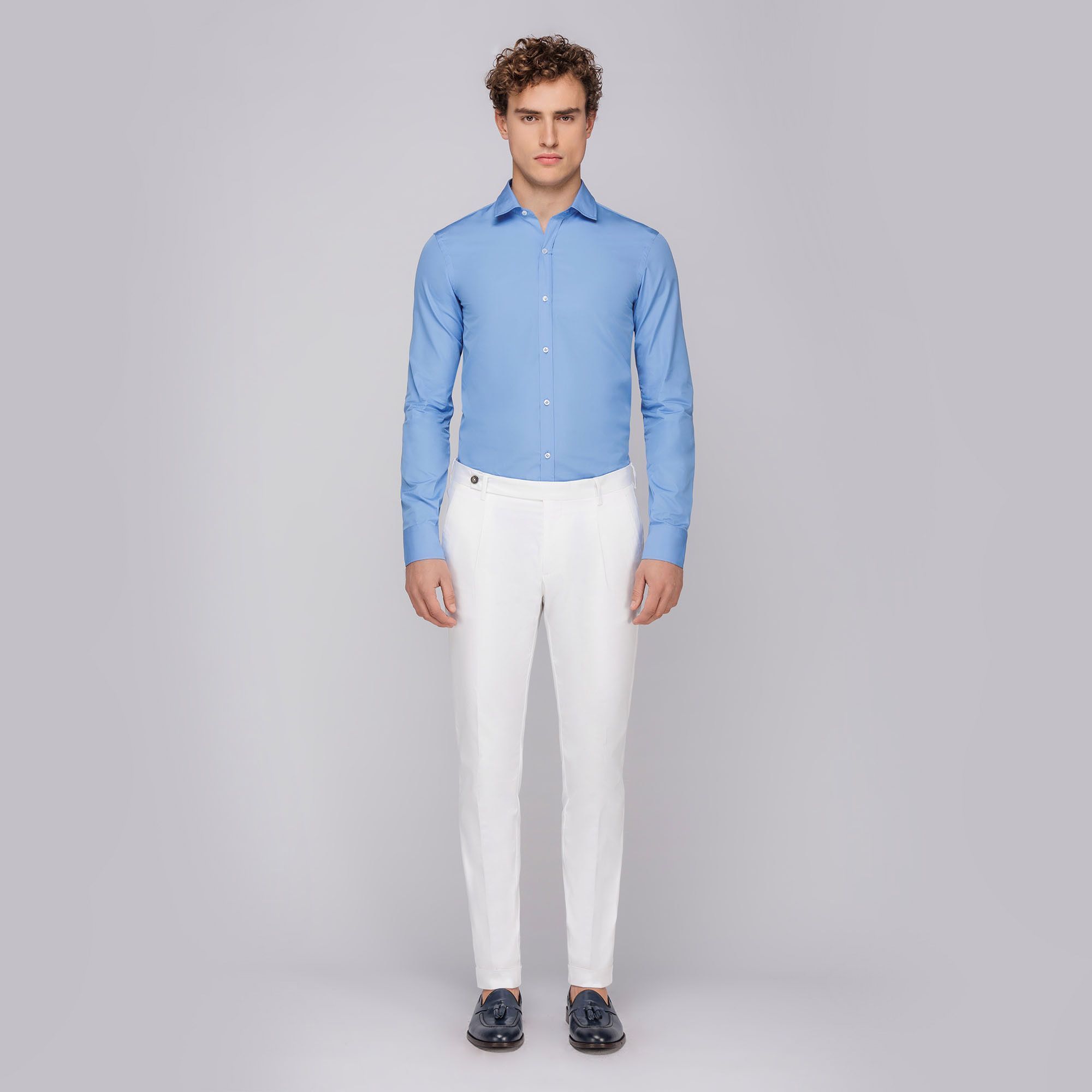 Camicia uomo blu royal