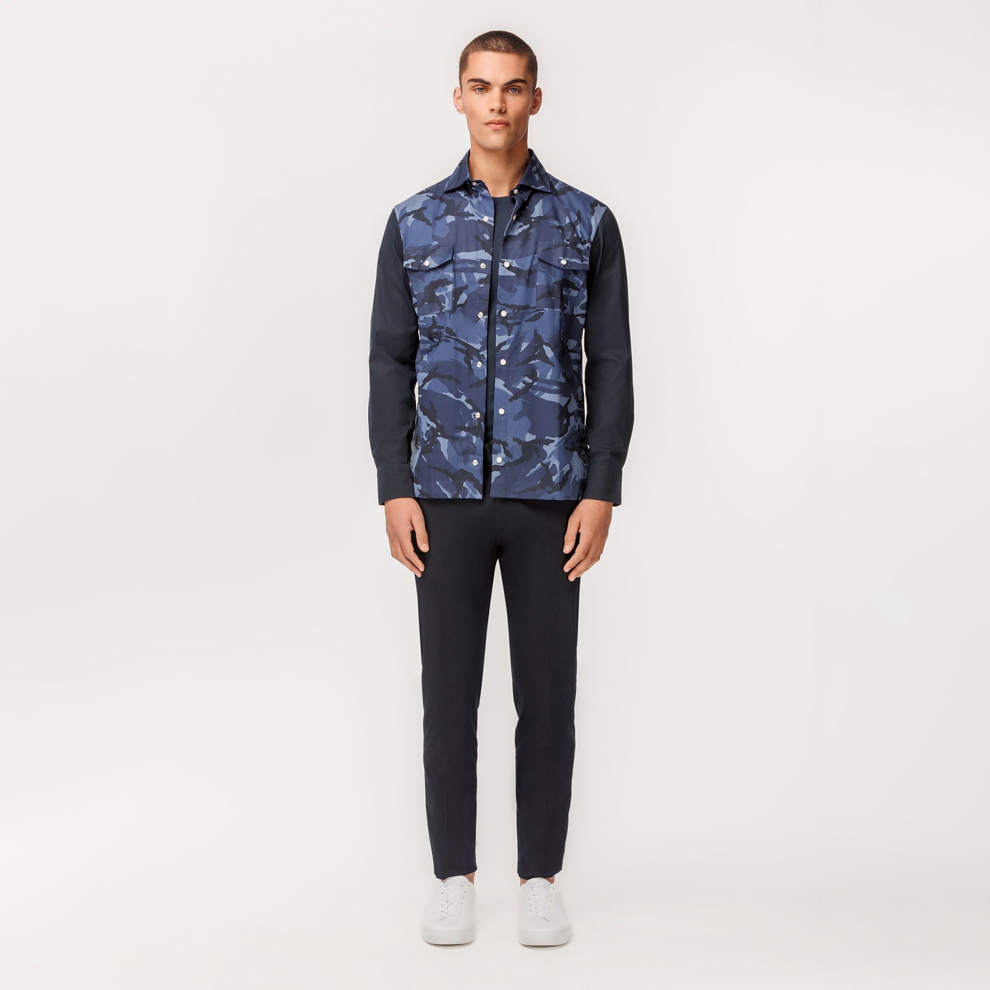 Overshirt Camo Blu