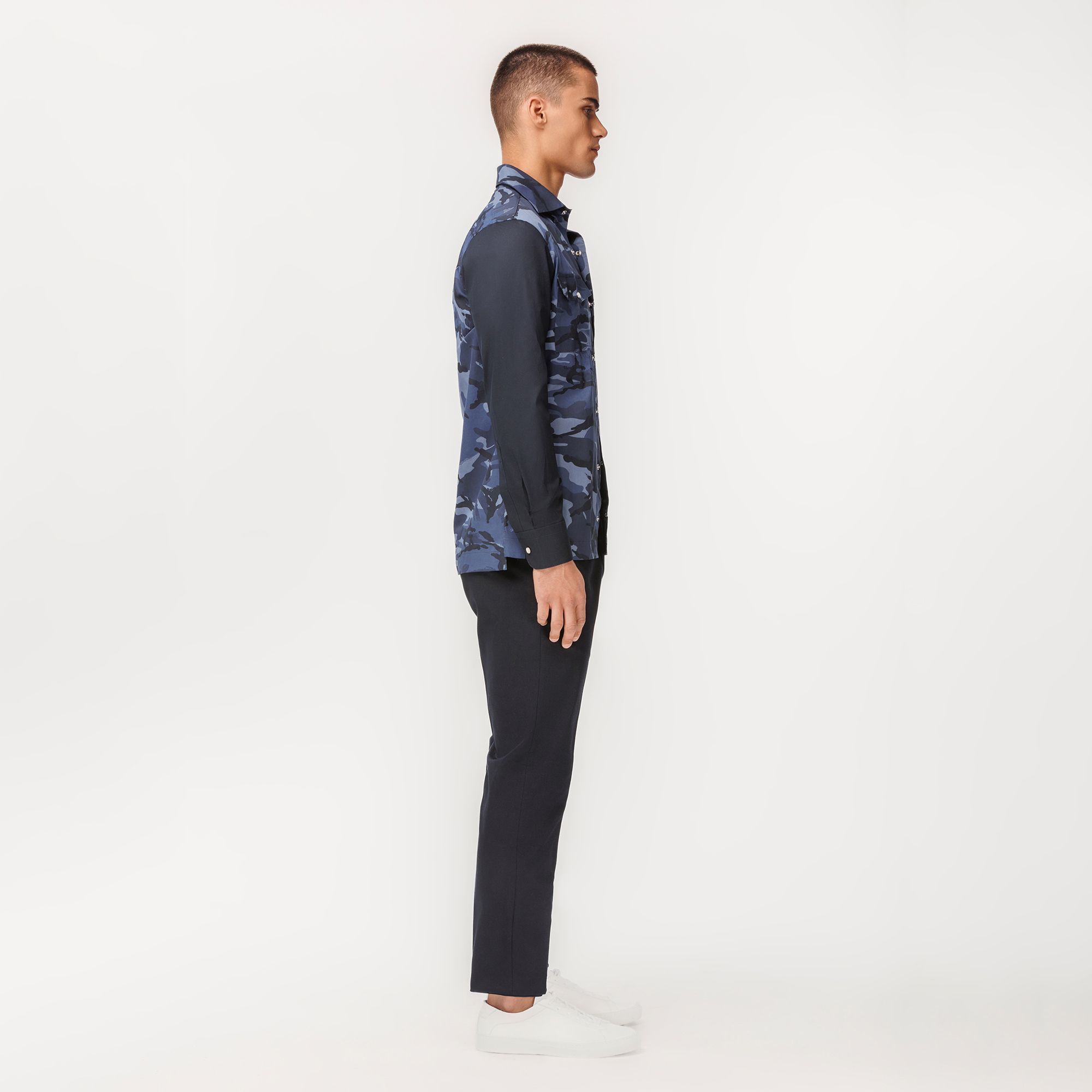 Overshirt Camo Blu