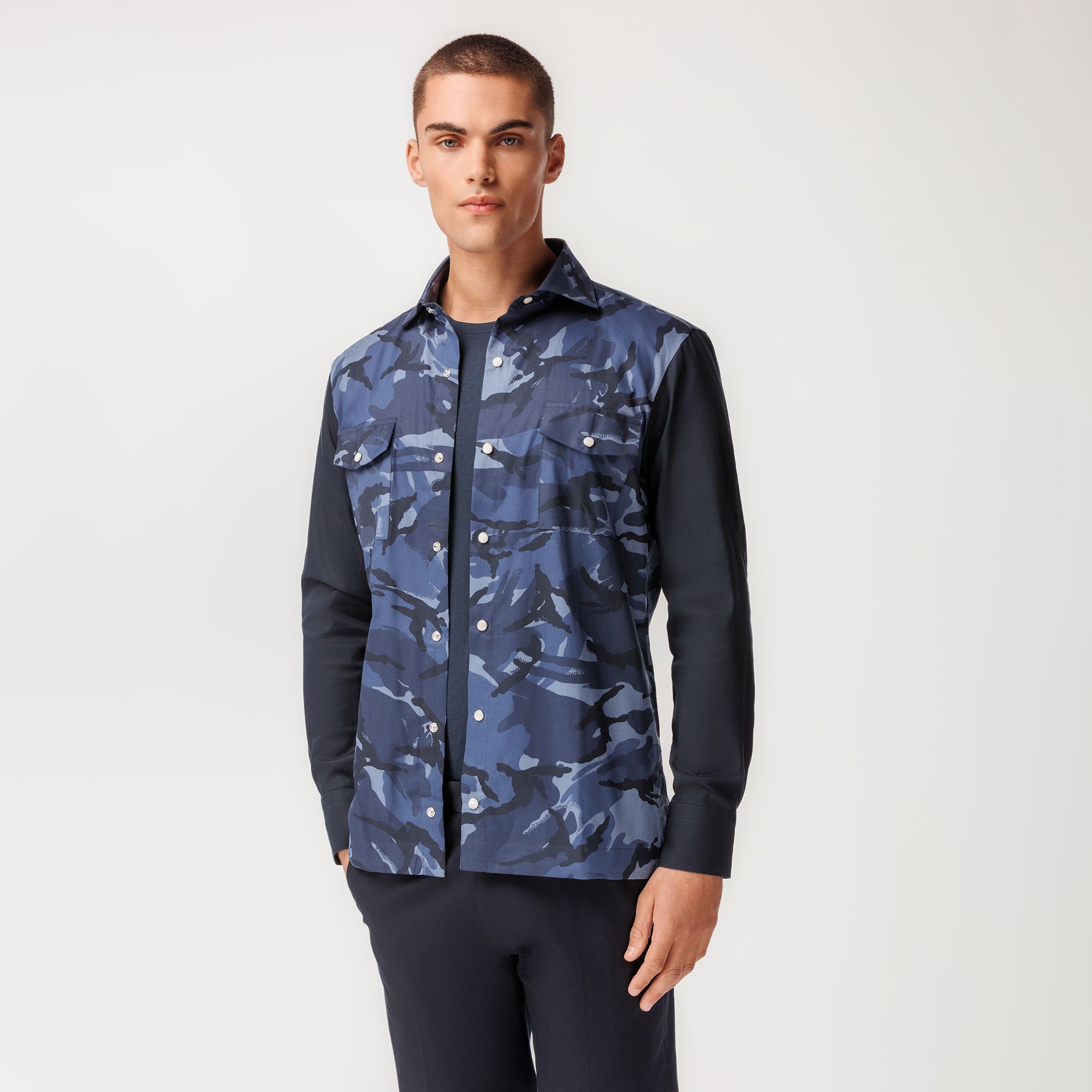 Overshirt Camo Blu