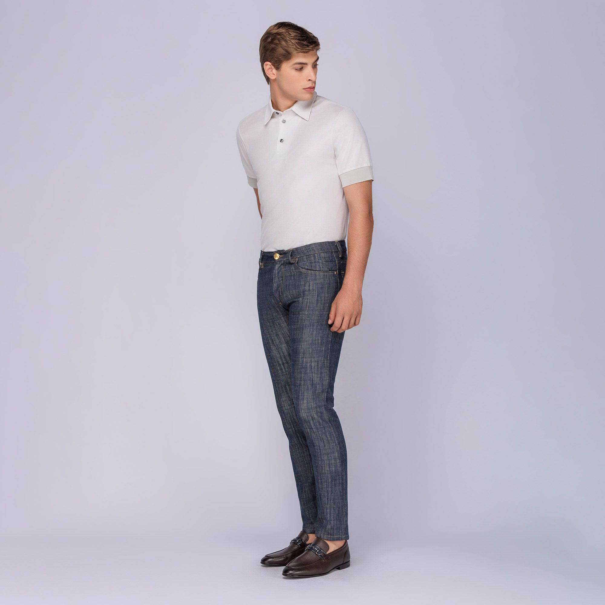 Polo camicia ecrù