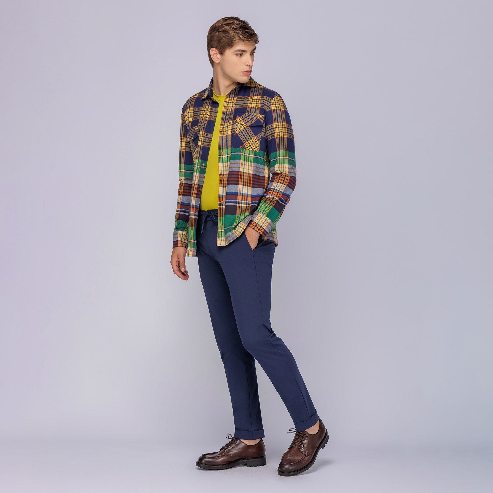 Motivo Tartan in Evoluzione Overshirt - Uomo