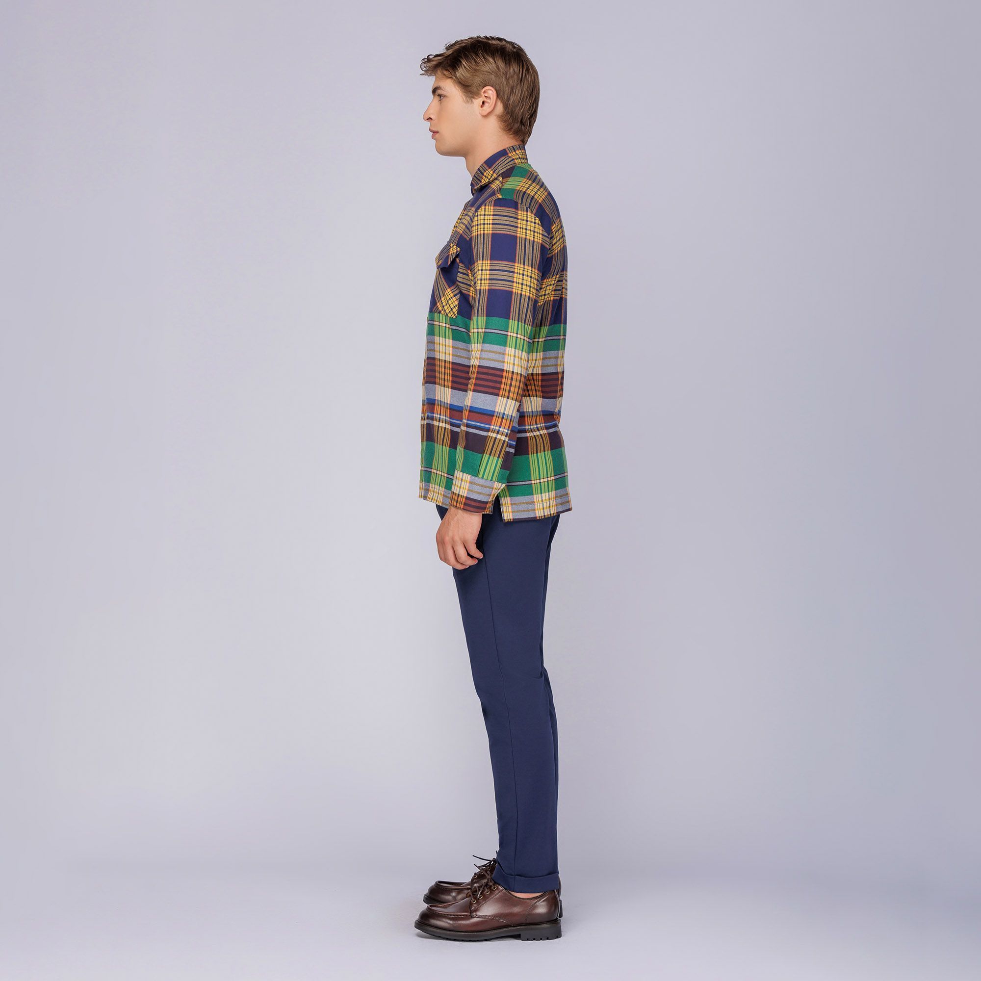 Motivo Tartan in Evoluzione Overshirt - Uomo