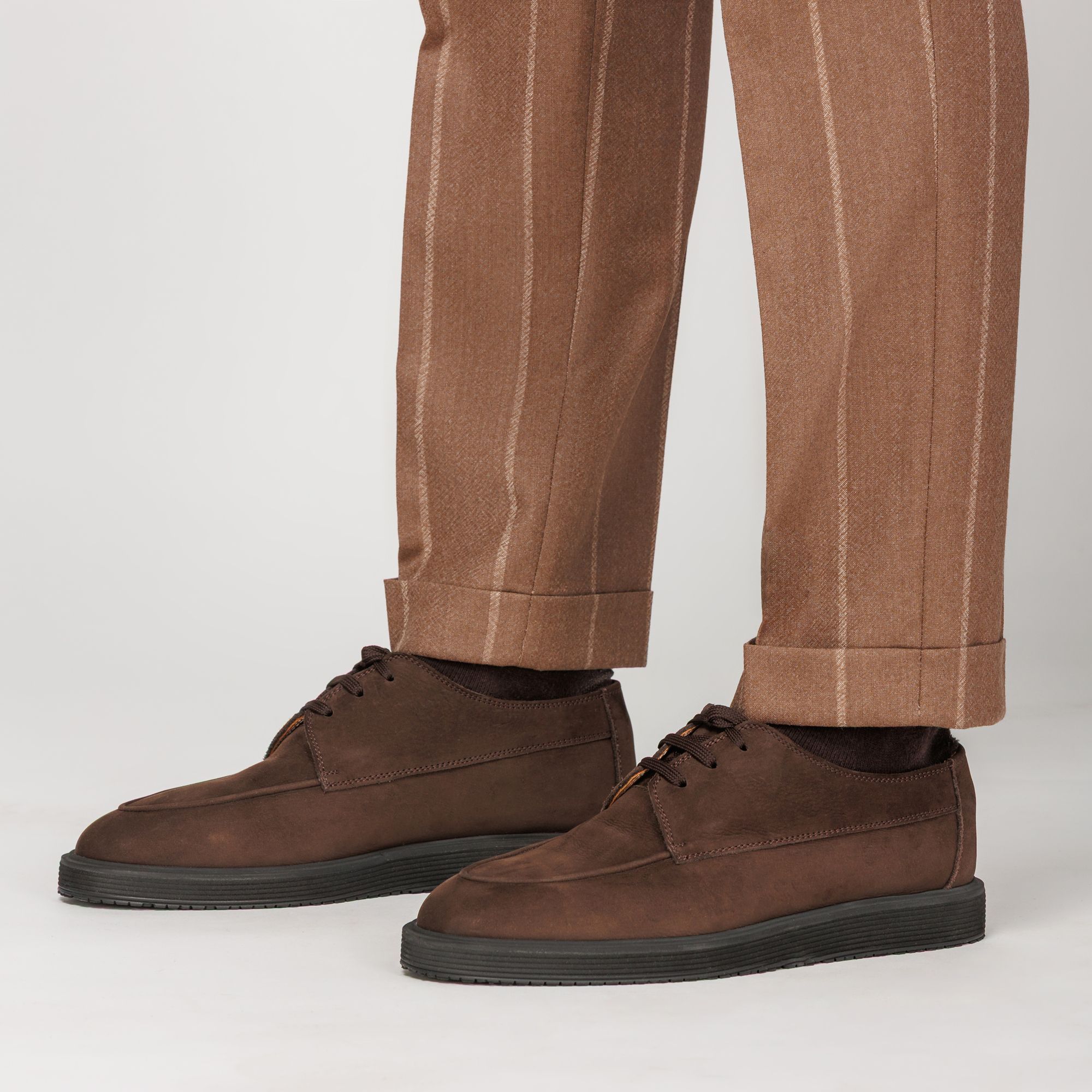 Derby Uomo in Nabuk Marrone