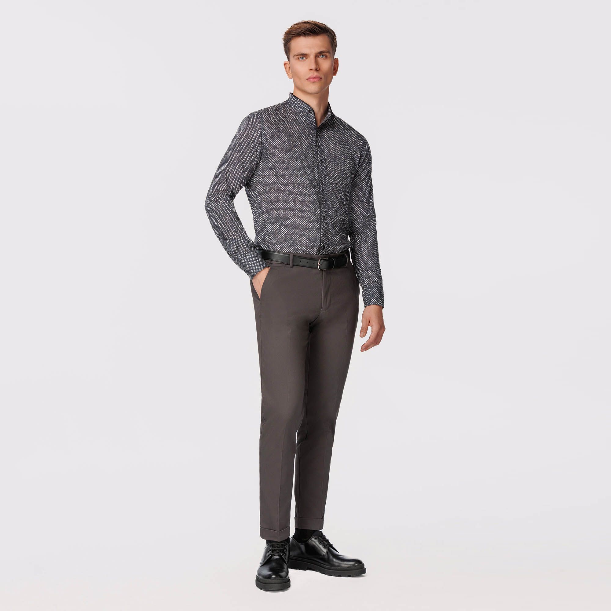 Camicia coreana fantasia uomo