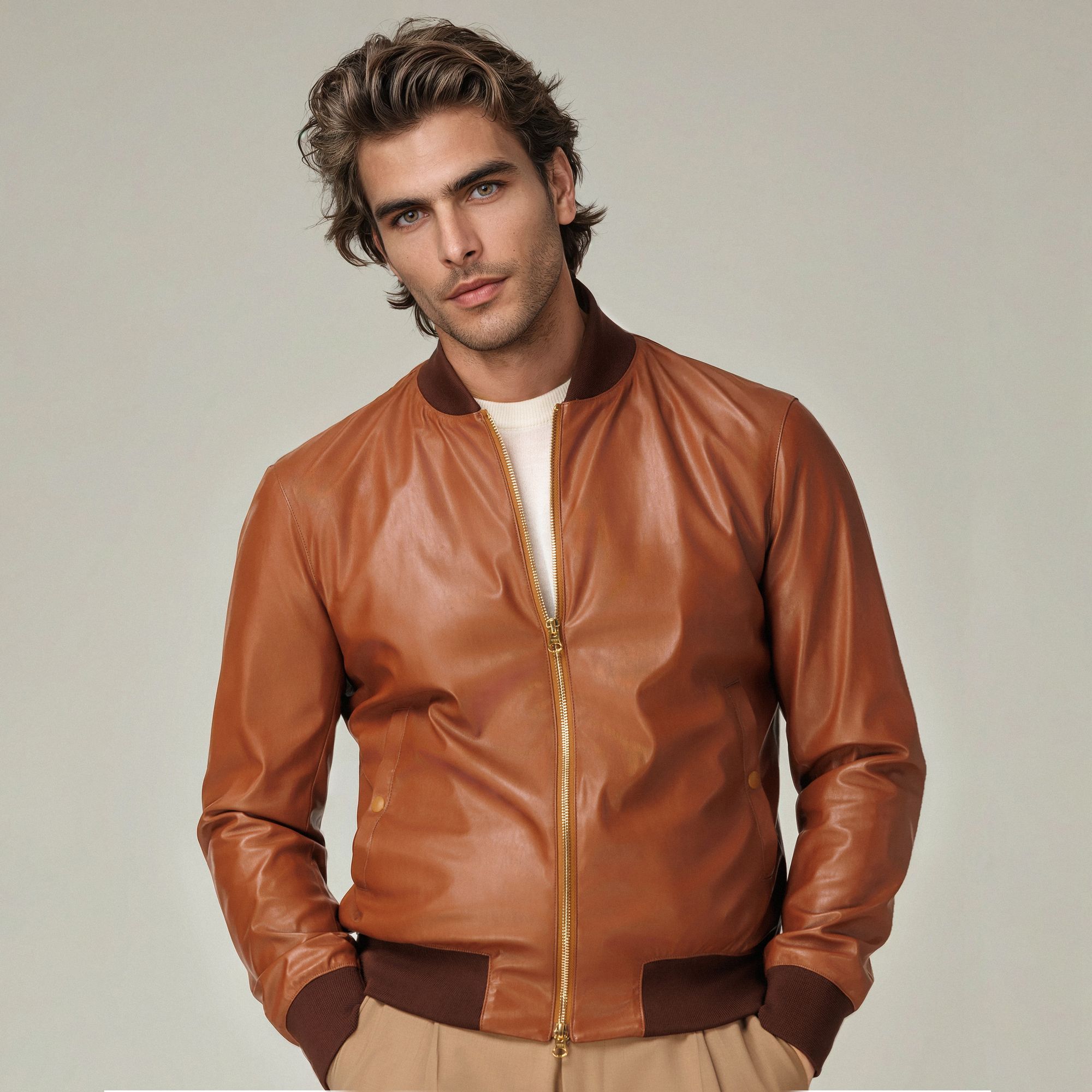Bomber Marrone Cognac